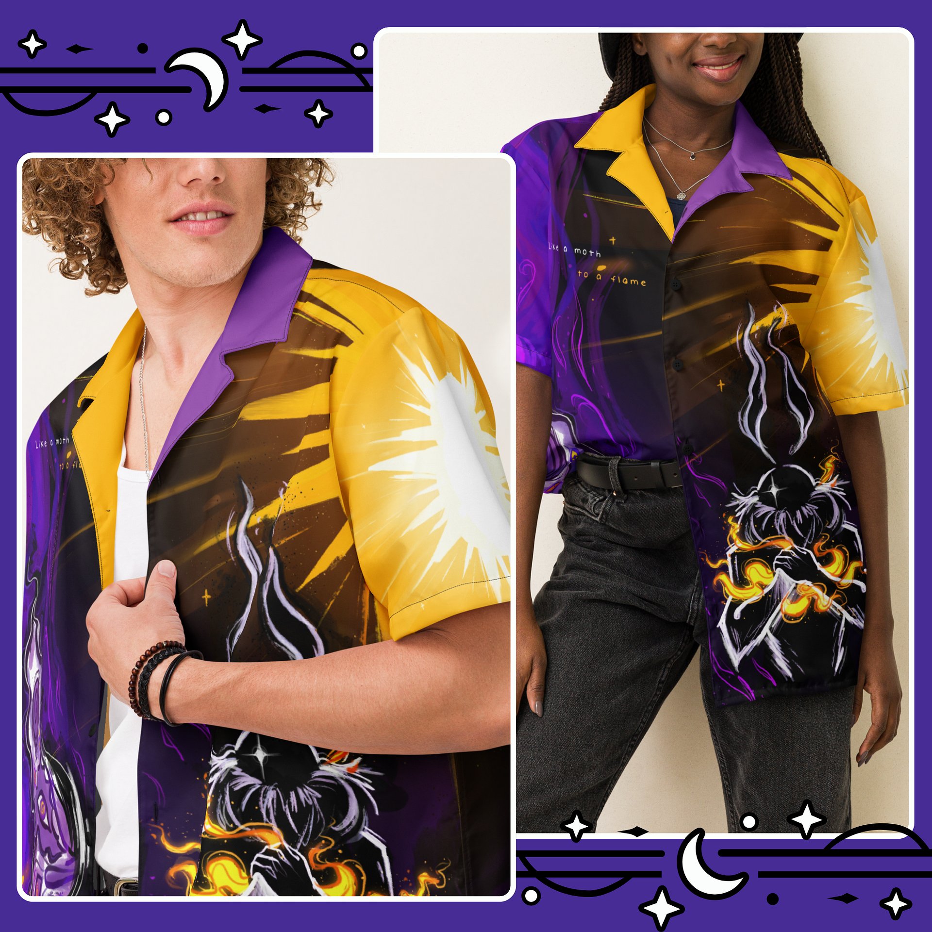 Nonbinary Subtle Pride Mothman Button Up Shirt product image (3)