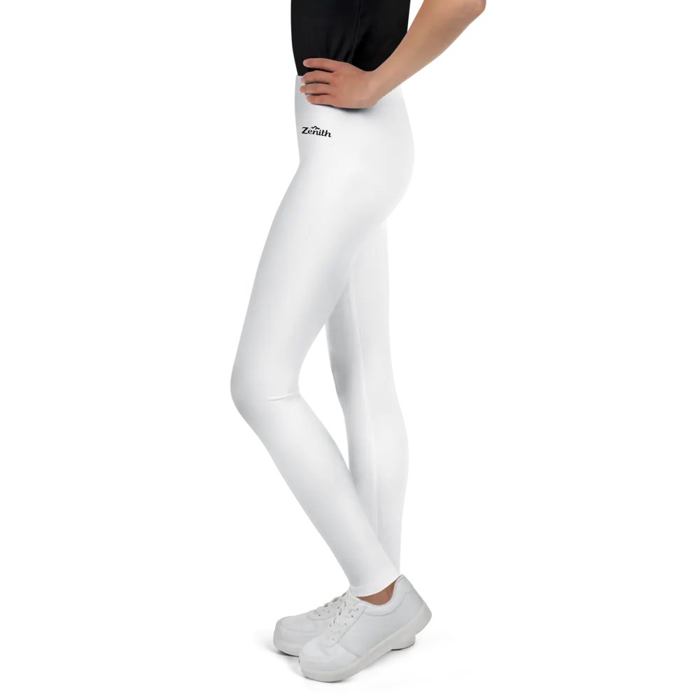 White Youth Leggings by Zenith – All-Over Print | Premium Stretch Fit | Sizes 8–20 product image (4)