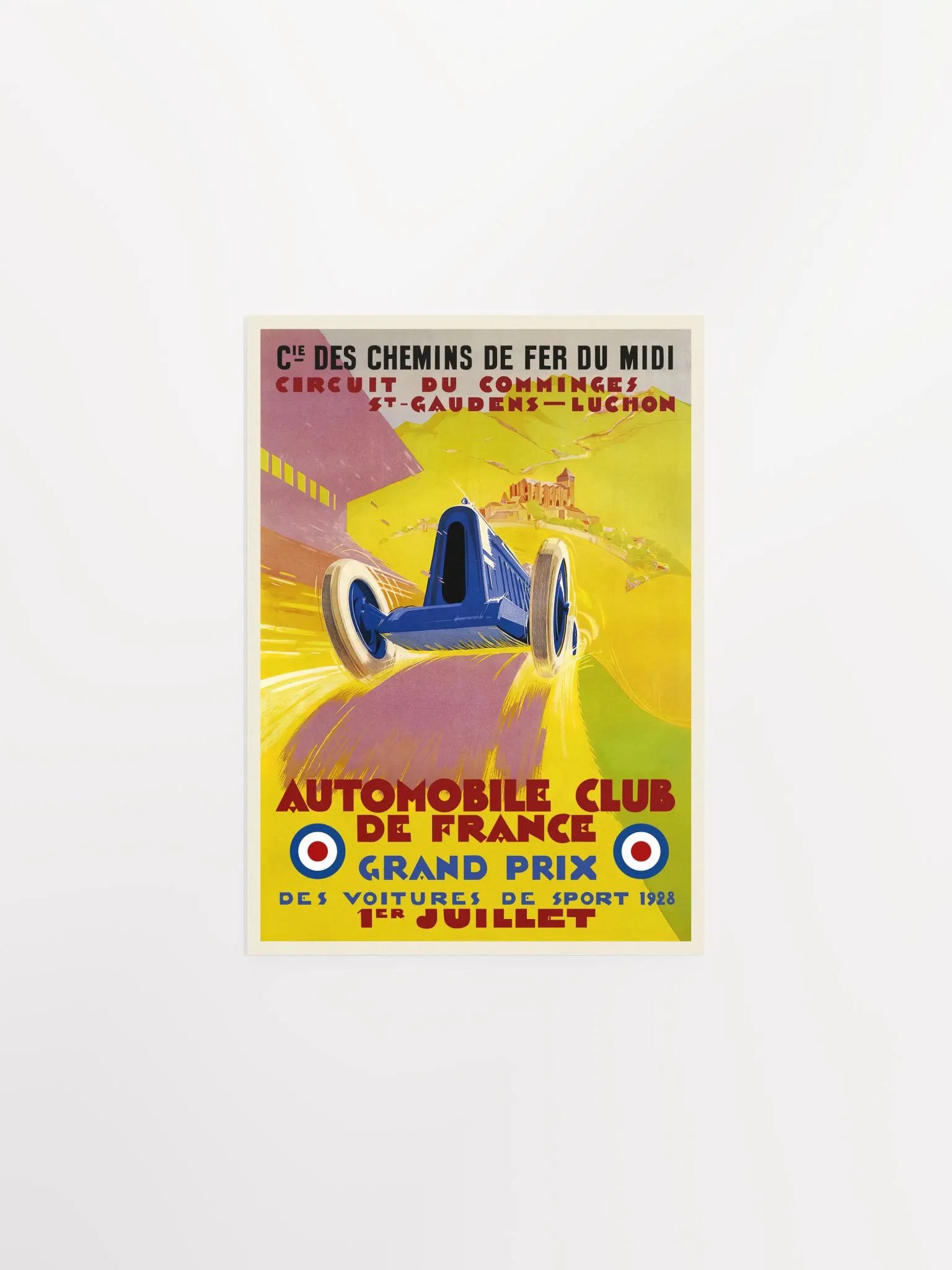 France Monaco Vintage F1 Grand Prix, 1928 poster — Vintage Formula 1 poster, Monaco Grand Prix poster, retro travel poster, retro travel art product image (6)