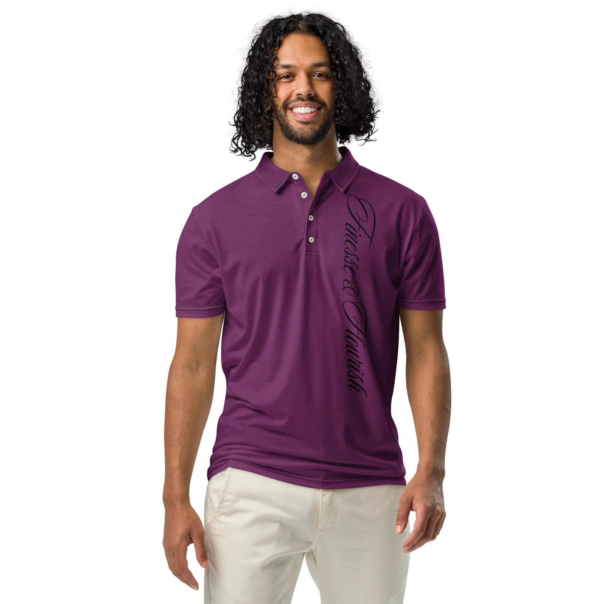 F&F Left Script Slim Fit Polo Shirt (TSTCLR CNCR) product image (3)
