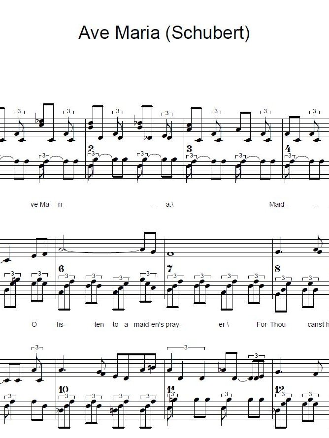 Ave Maria (Schubert) - Christmas - Piano sheet music product image (1)