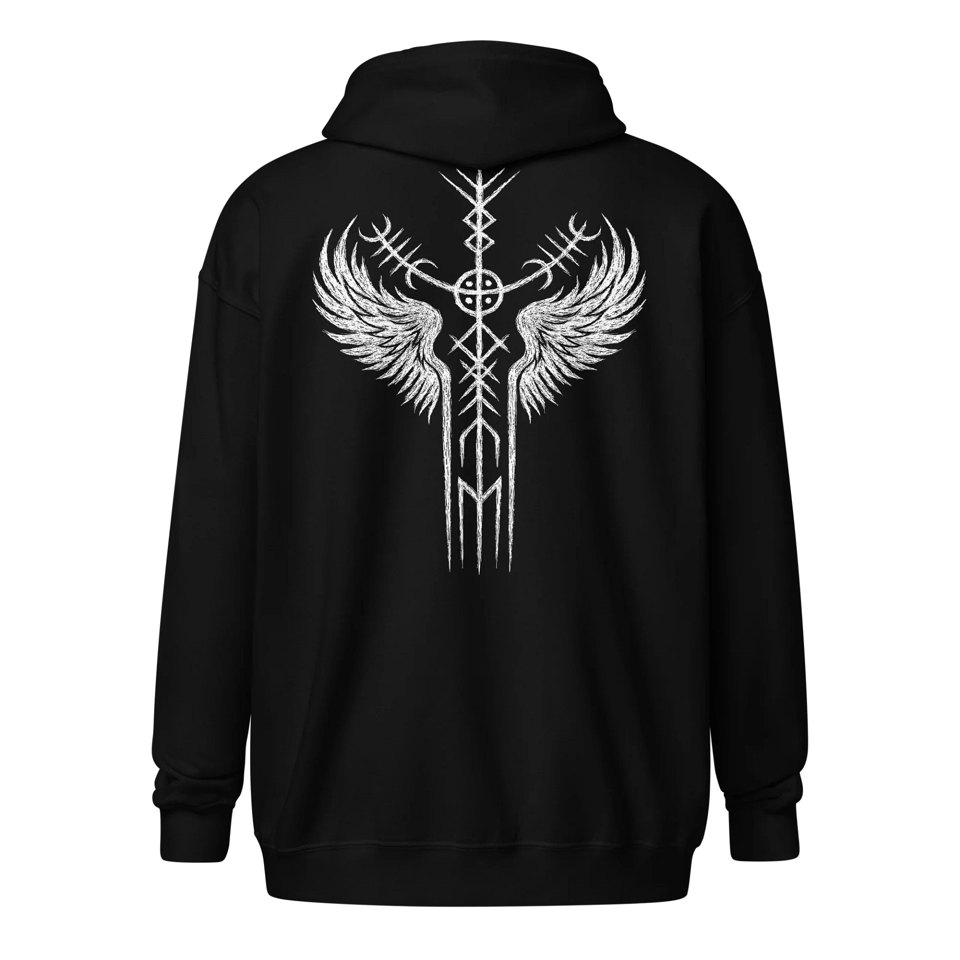 Carved Valkyrie Stave Heavy Zip Hoodie product image (1)