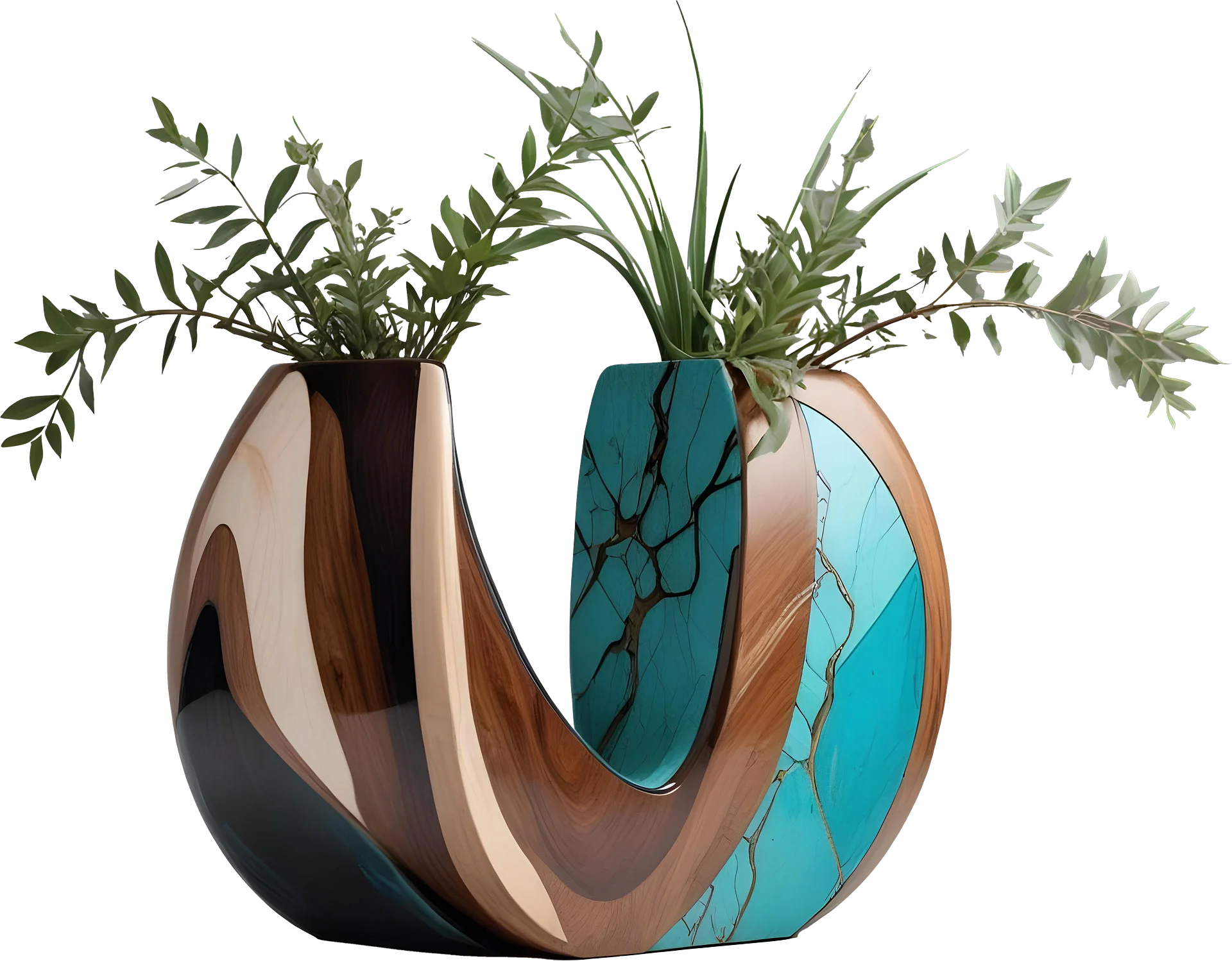 Song of the Waves – Art Deco Vase Arrangement PNG product image (1)