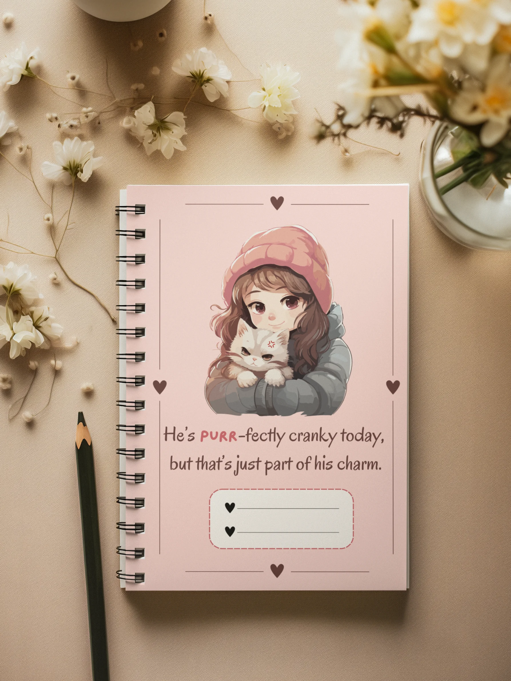 Purrfectly Charmed Pink Notebook product image (1)