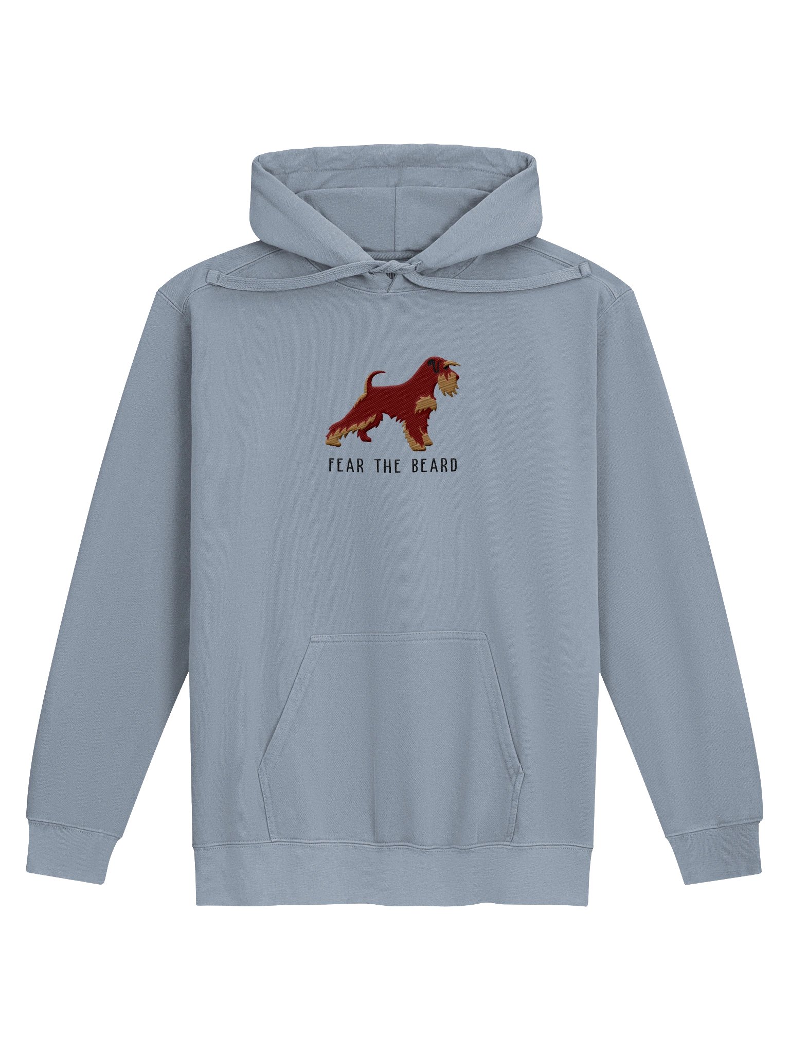 Fear the Beard Premium Hoodie (Embroidered) of a Miniature Schnauzer(Liver & Tan) product image (9)