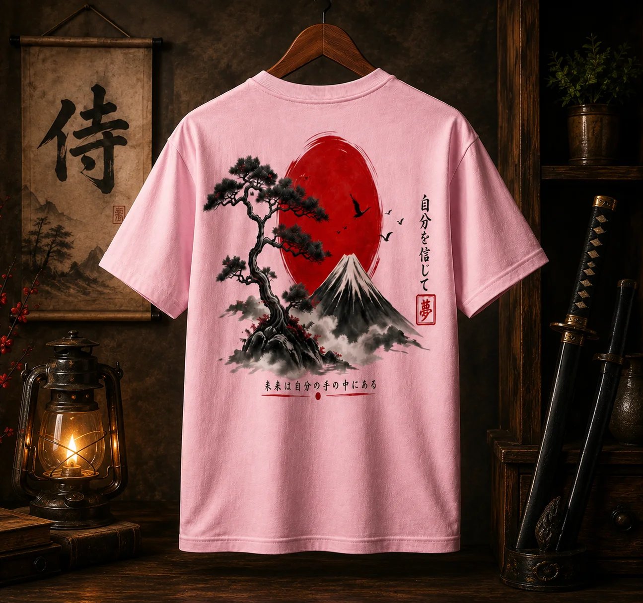 Japanese Mountain Sunset Graphic Tee | Mount Fuji Aesthetic Shirt product image (1)