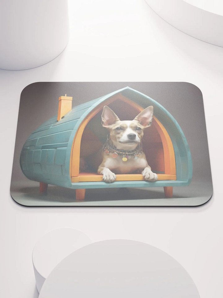 Charming Chihuahua Doghouse Mouse Pad product image (1)