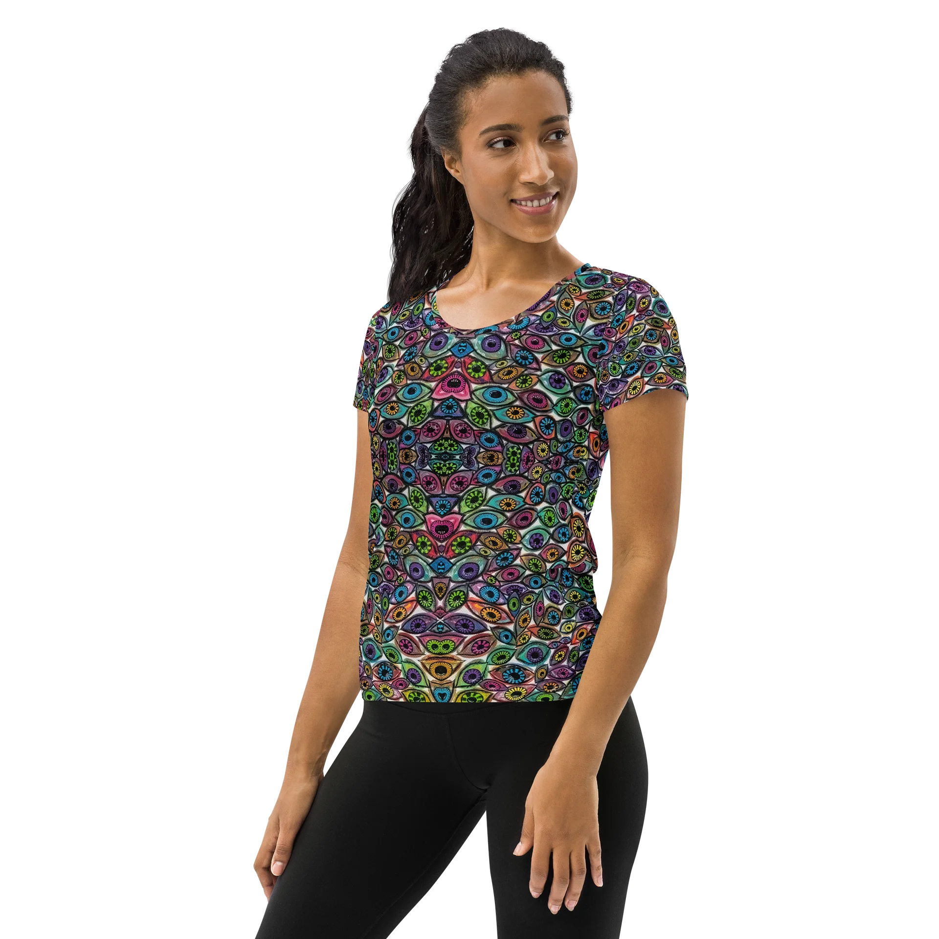 Women's Colorful Eyes Athletic T Shirt | Eye See You Too product image (3)