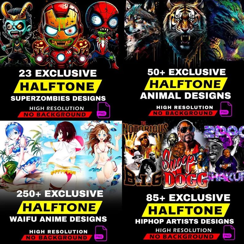 4000+ Halftone Designs for Black Apparel product image (2)