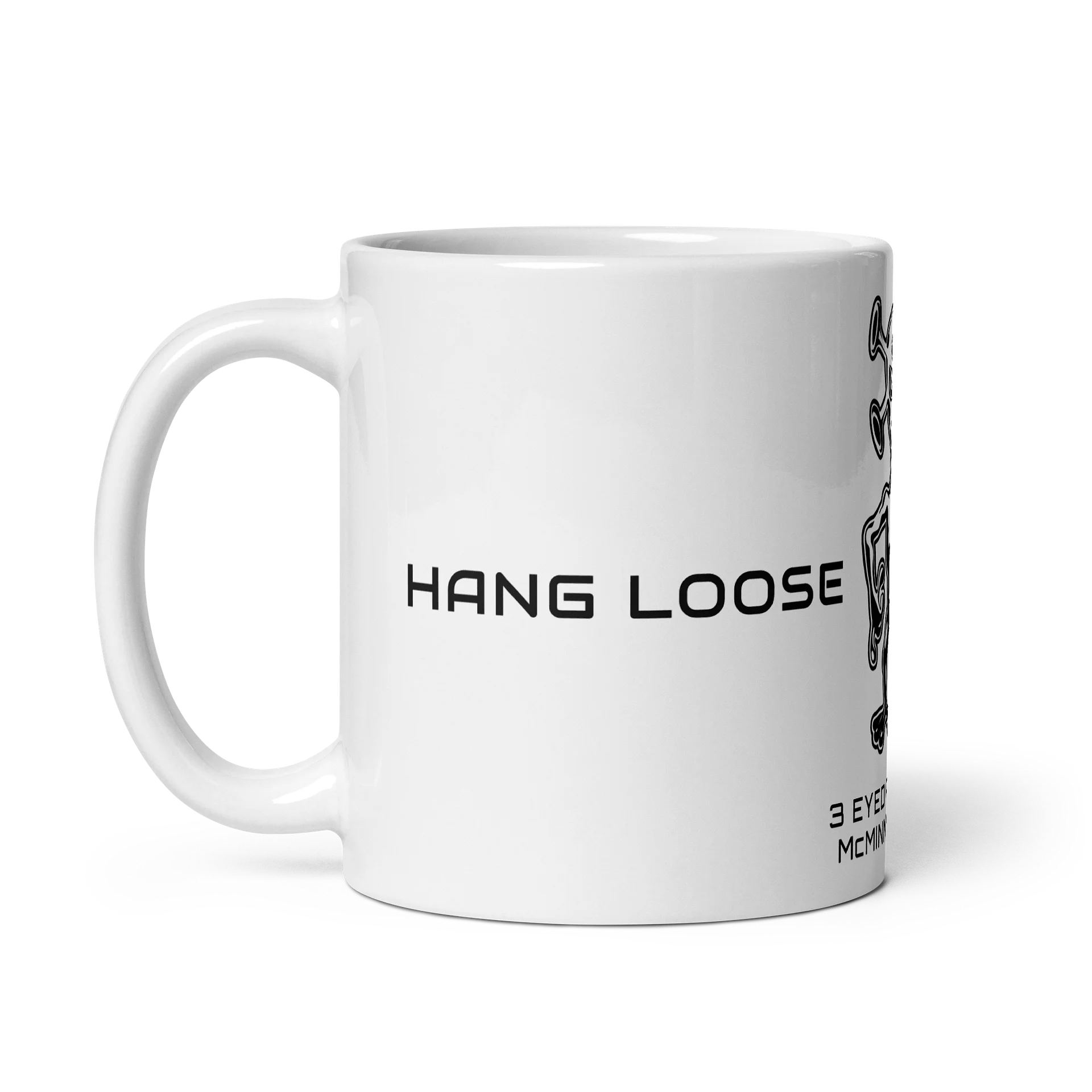Hang Loose Work Smart Mug | 3 Eyed Alien Coffee Cup product image (2)