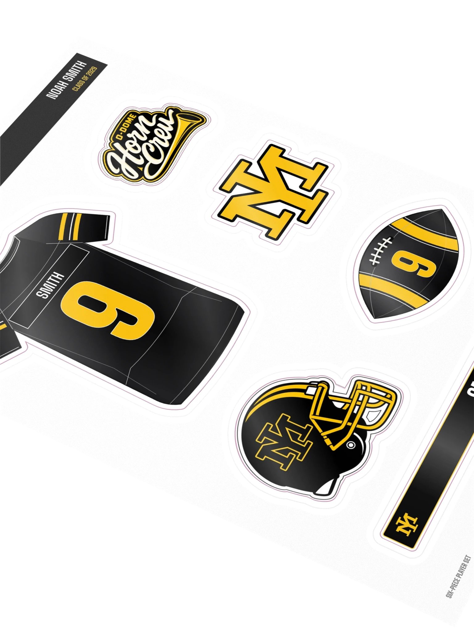 Noah Smith #9 — Mustangs Sticker Sheet product image (2)