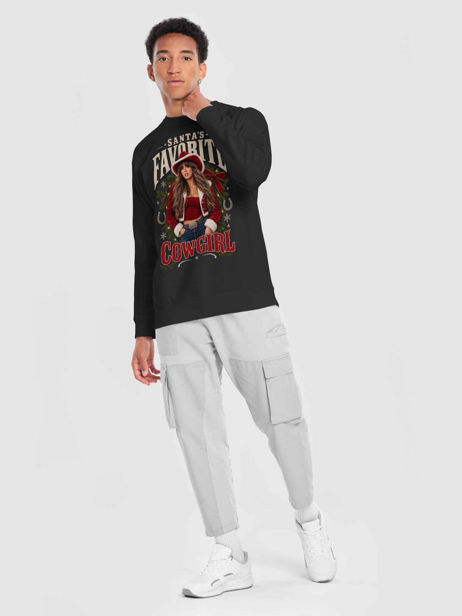 Santa’s Favorite Cowgirl™ Christmas Unisex Sweatshirt product image (7)