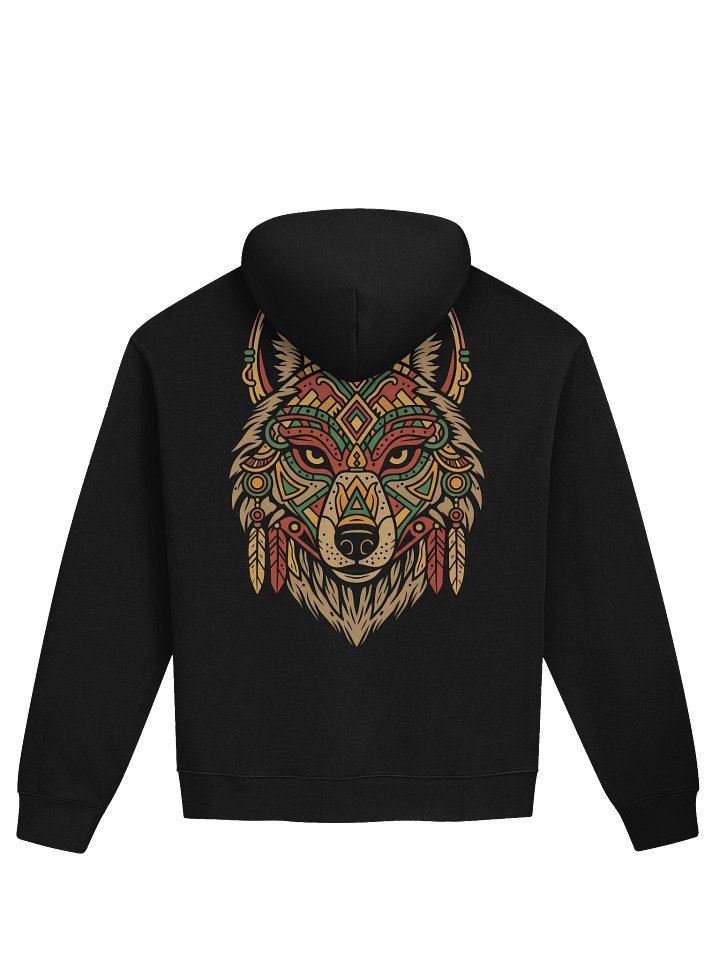 Wolf Oversized Black Hoodie product image (1)