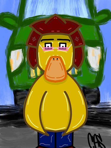 Gen. The golden duck with his gen 1 truck.