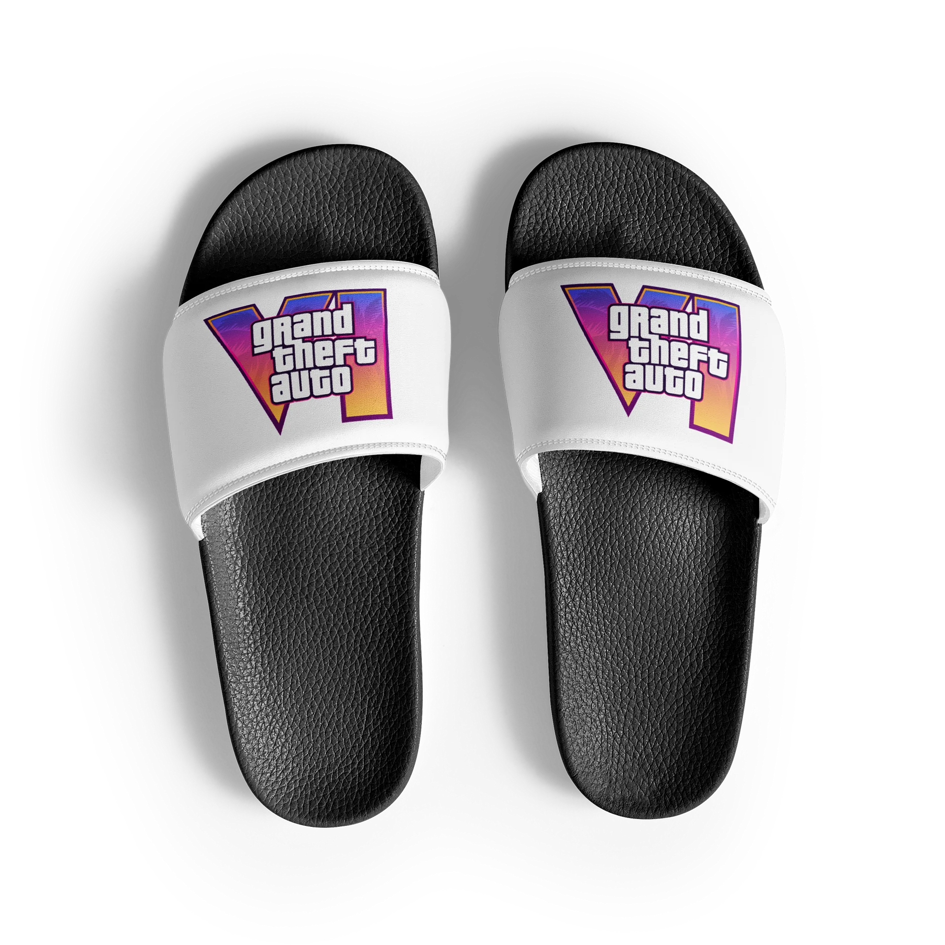 GTA VI Logo Print Men’s Slides – Grand Theft Auto 6 Fan Design product image (2)