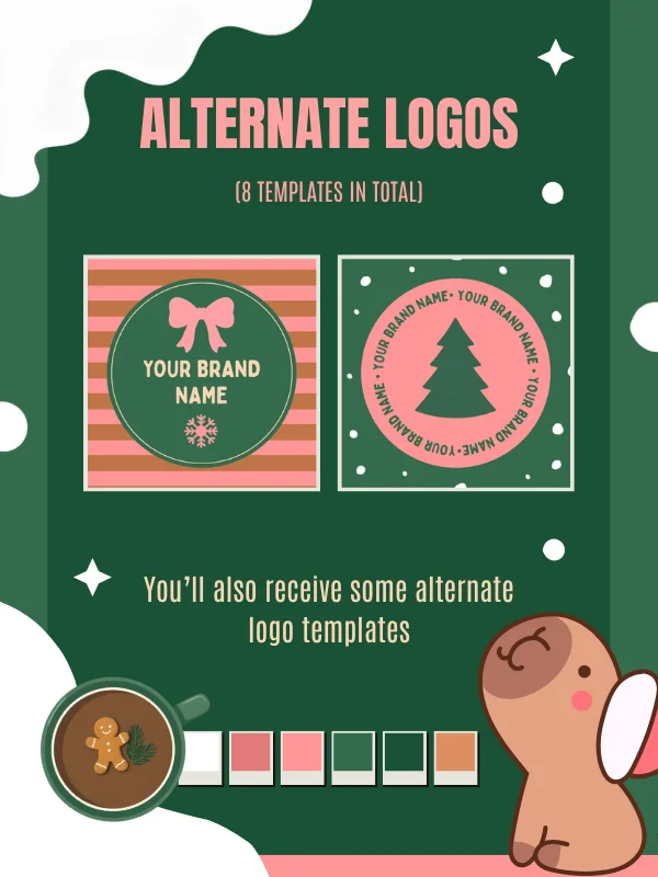 Coquette Christmas Logo Circle Template product image (4)