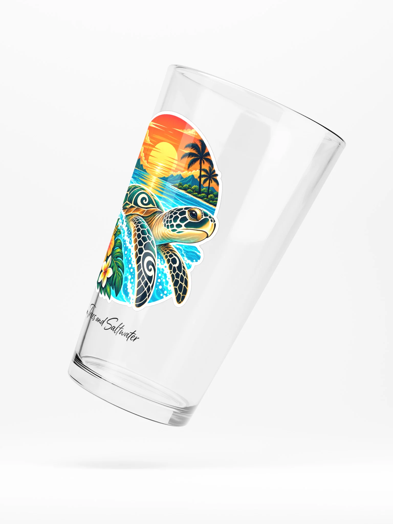 Sea Turtle Sunset | Tropical Pint Glass product image (5)
