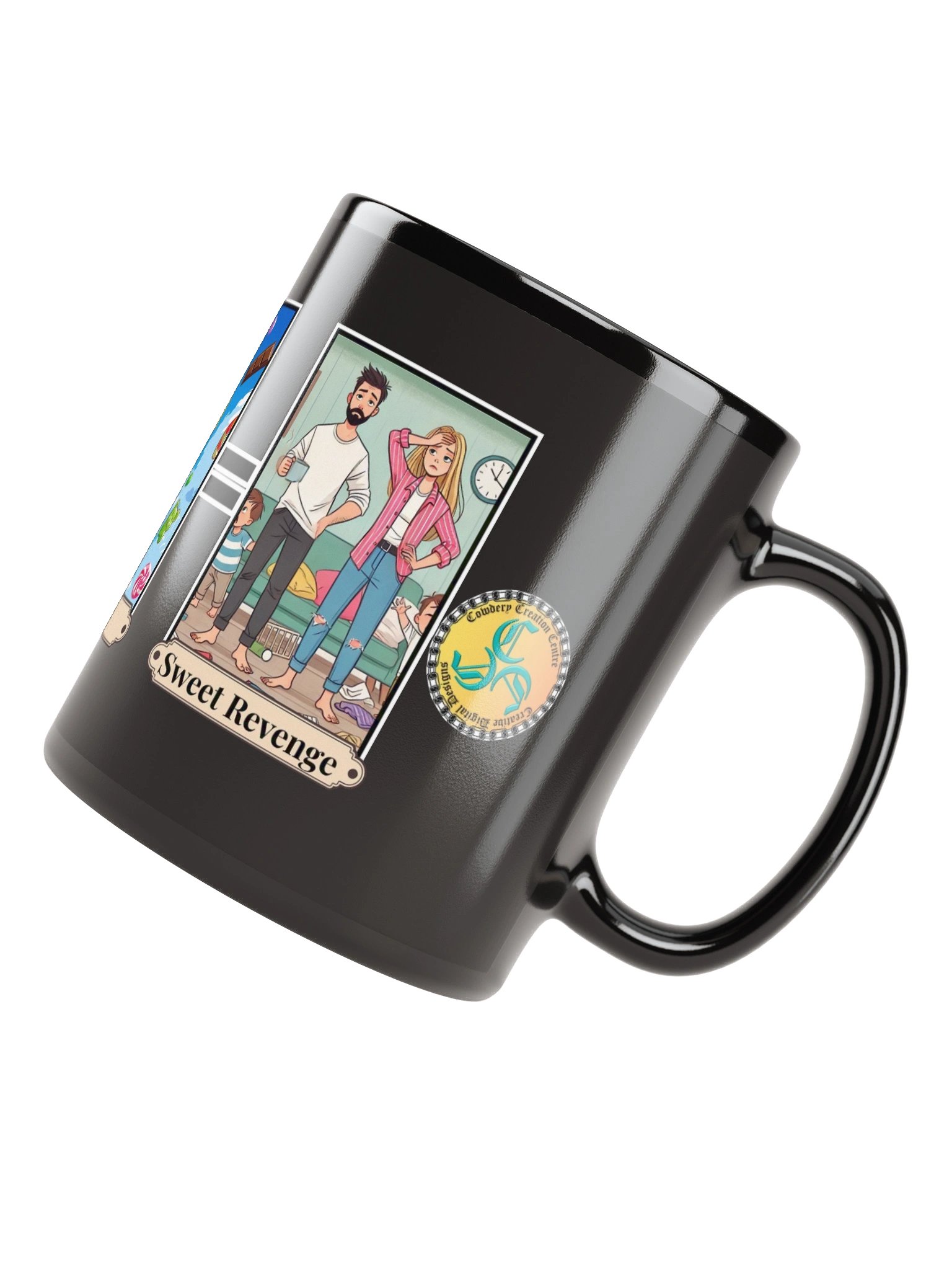 Grandkids + Candy = Sweet Revenge (Both) Glossy Black Mug product image (4)