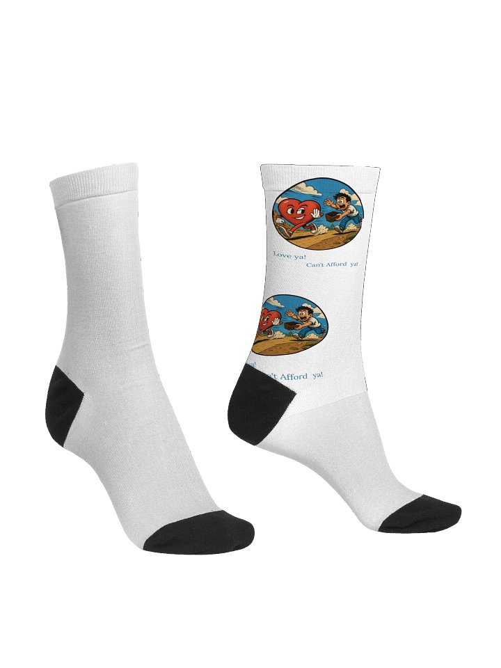 Love Ya, Can't Afford Ya — Retro Heart Crew Socks product image (2)