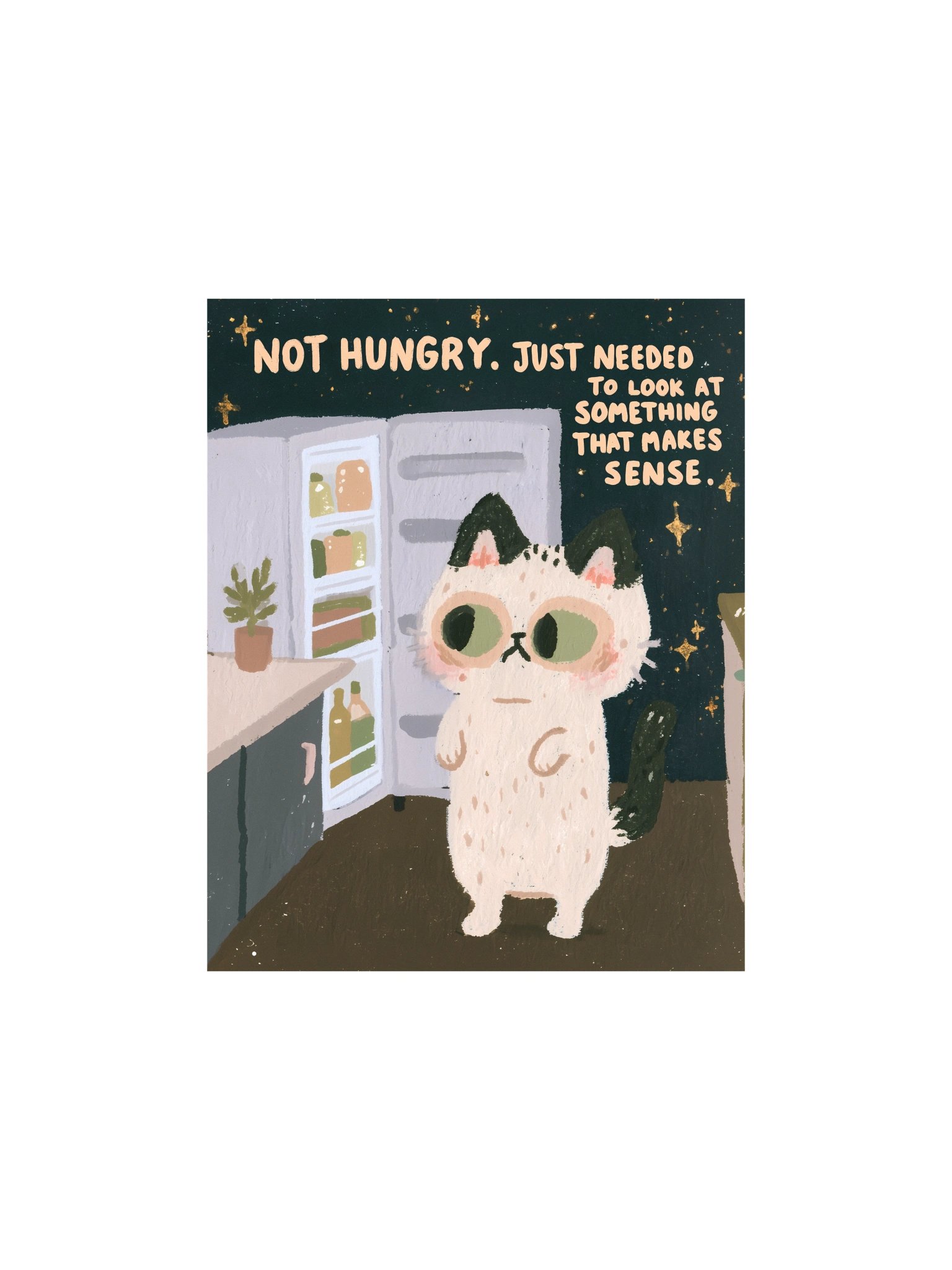 Night Fridge Cat Poster product image (1)