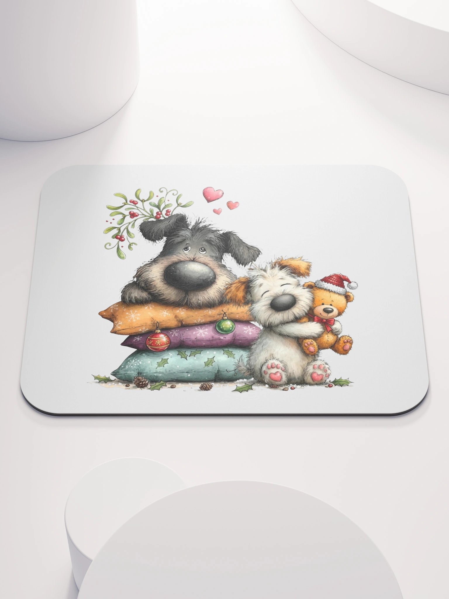 Cozy Christmas Dogs Mouse Pad product image (1)