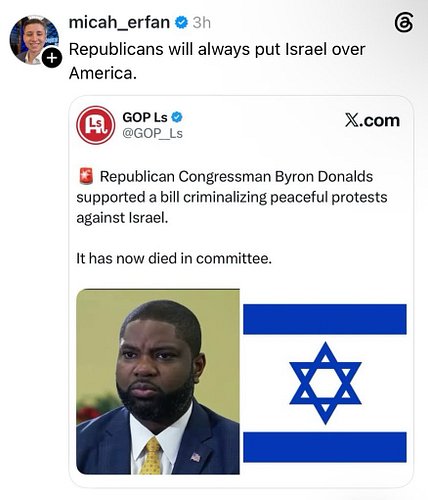 Unfortunately, many Democrats will too. I think any member of Congress that still supports the far-right 🇮🇱 regime, should lo...
