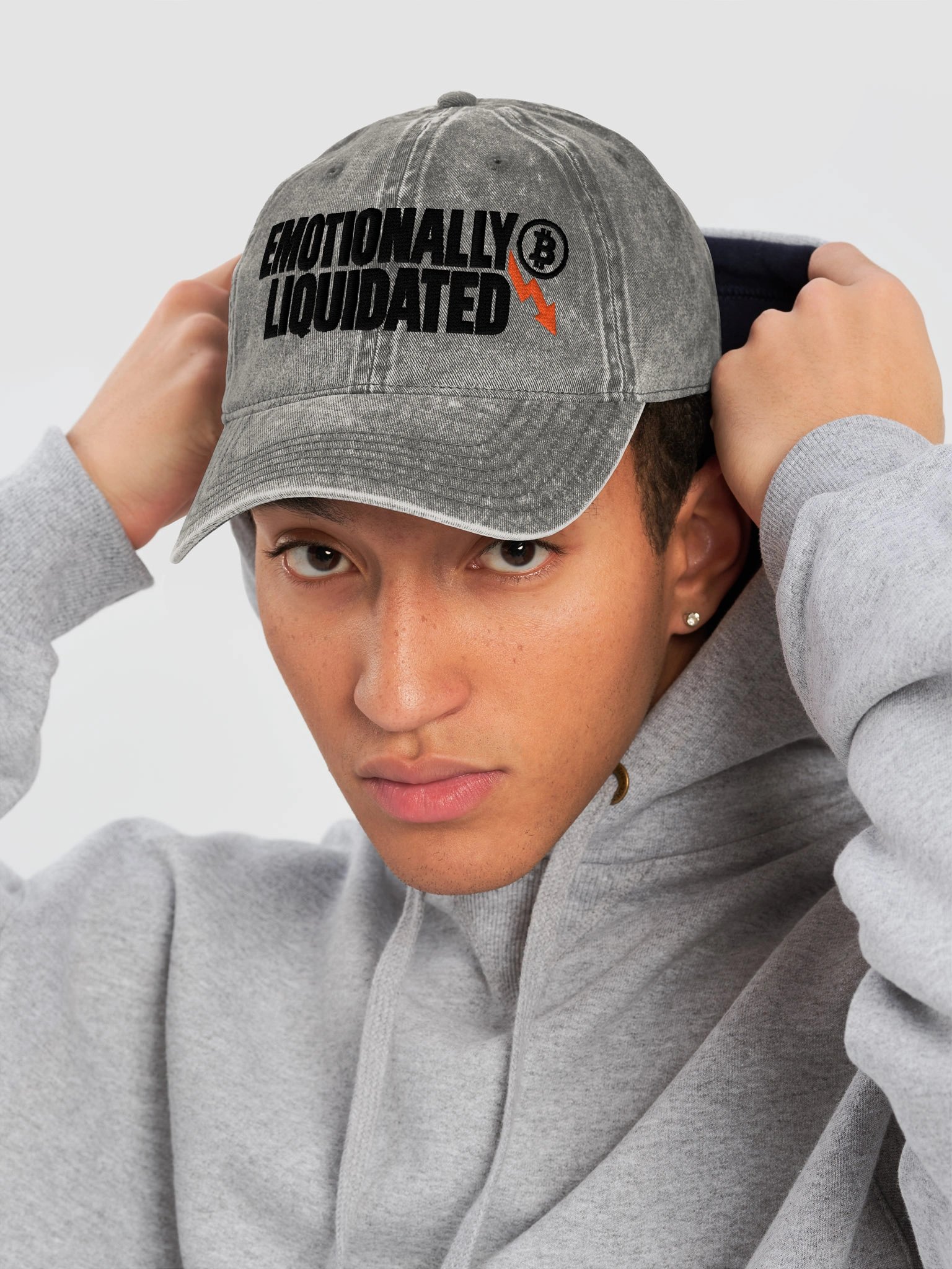 Emotionally Liquidated Embroidered Dad Hat — Paper Hands Costume Set product image (6)