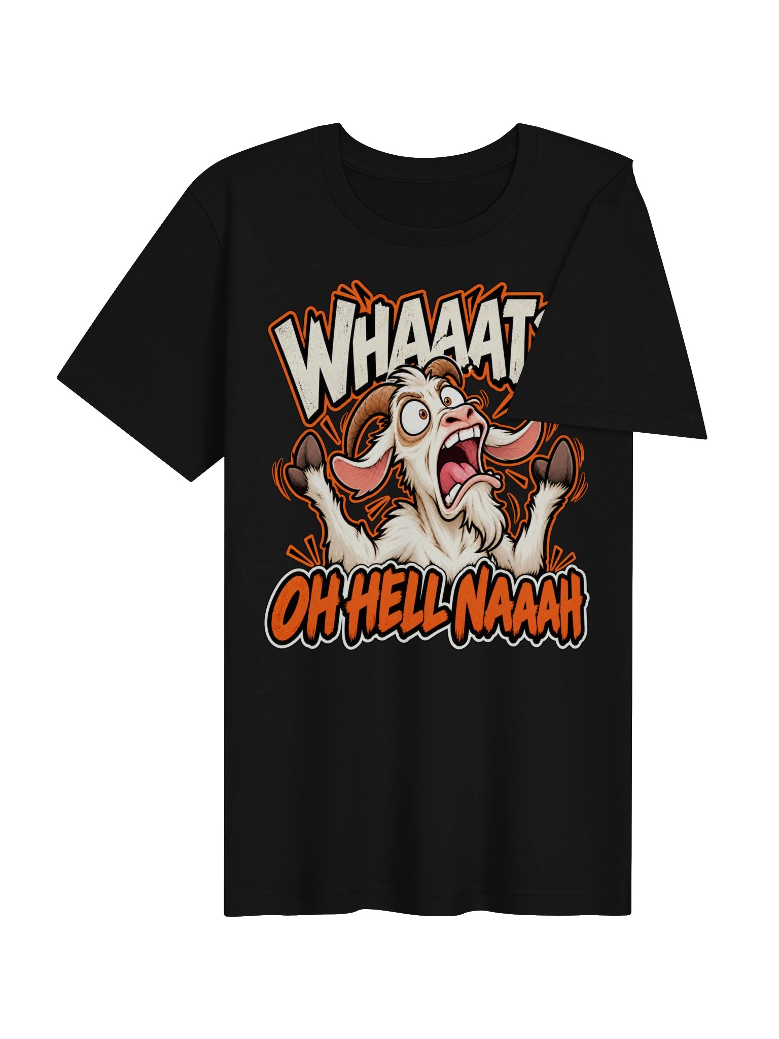 Whaaat?! Oh Hell Naaah – Funny Screaming Goat Graphic Tee product image (2)