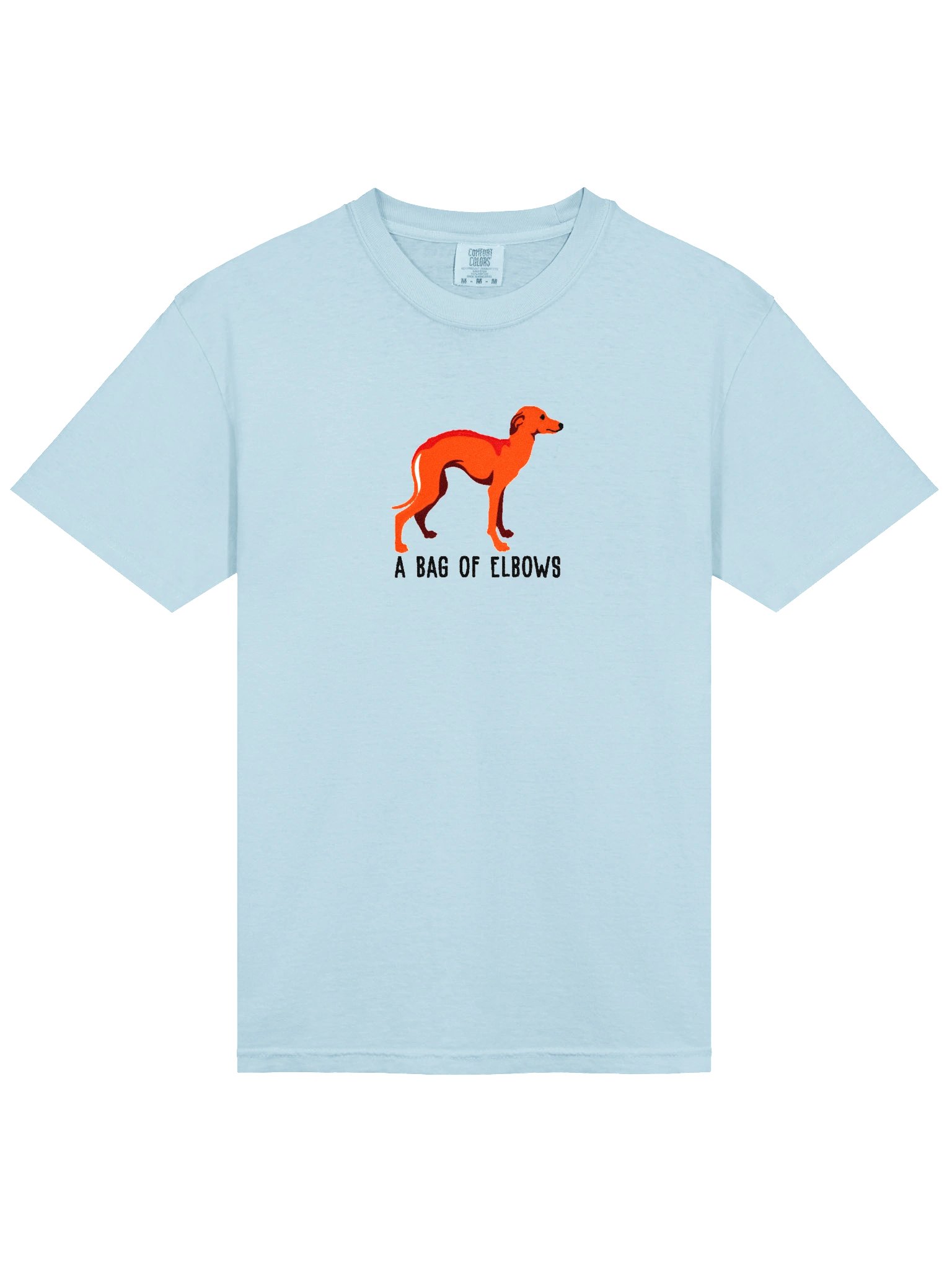 A Bag of Elbows T-Shirt(Embroidered) of an Italian Greyhound(Red) product image (6)