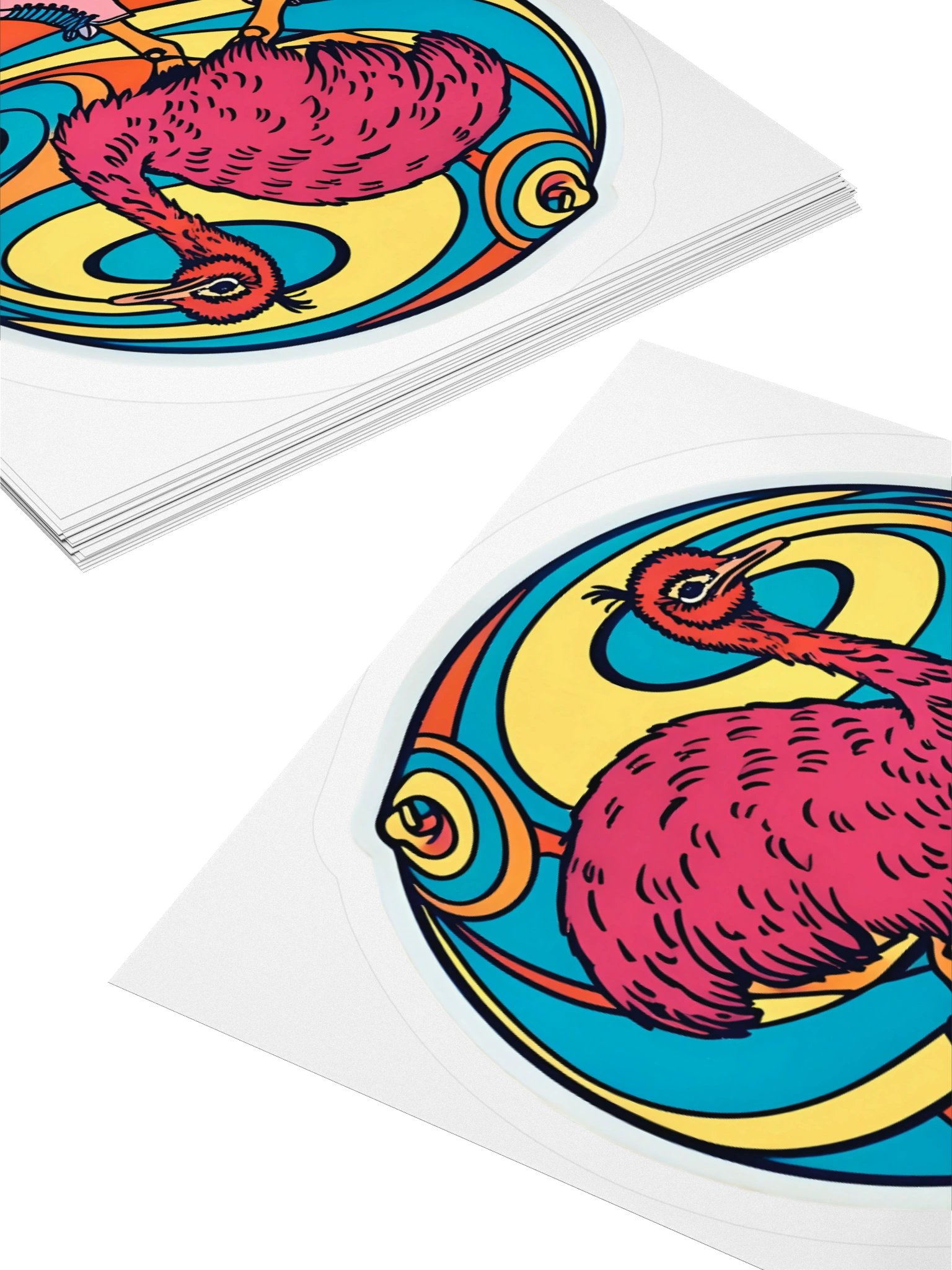 Psychedelic Emu Roller Skates Sticker product image (4)