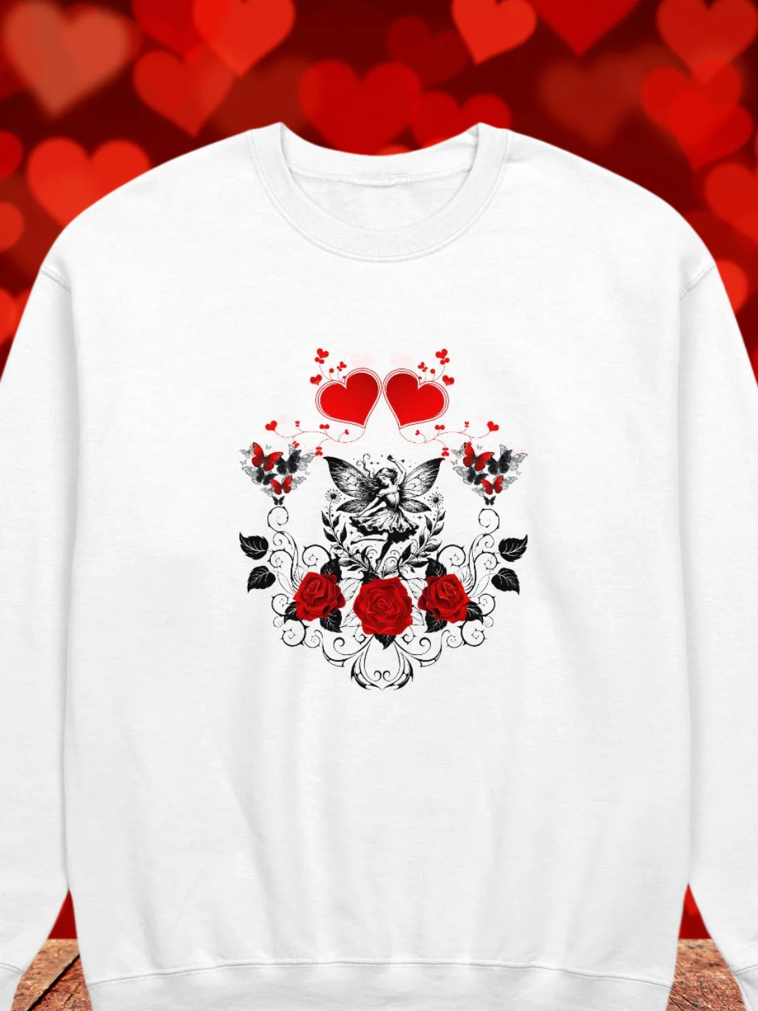 Gothic Hearts, Roses & Butterflies Sweatshirt product image (2)