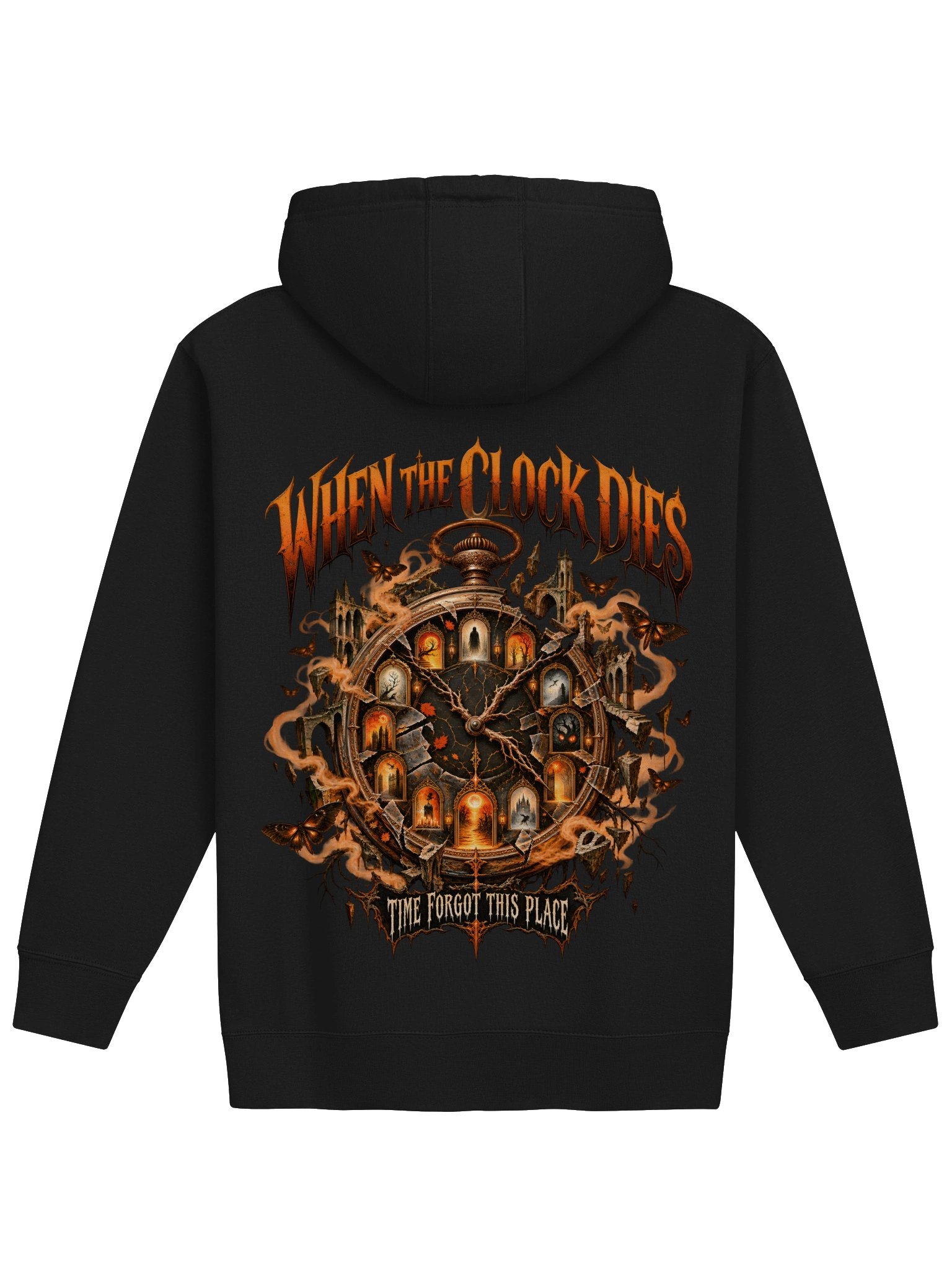 When the Clock Dies – Vintage Gothic Clock Oversized Hoodie product image (6)