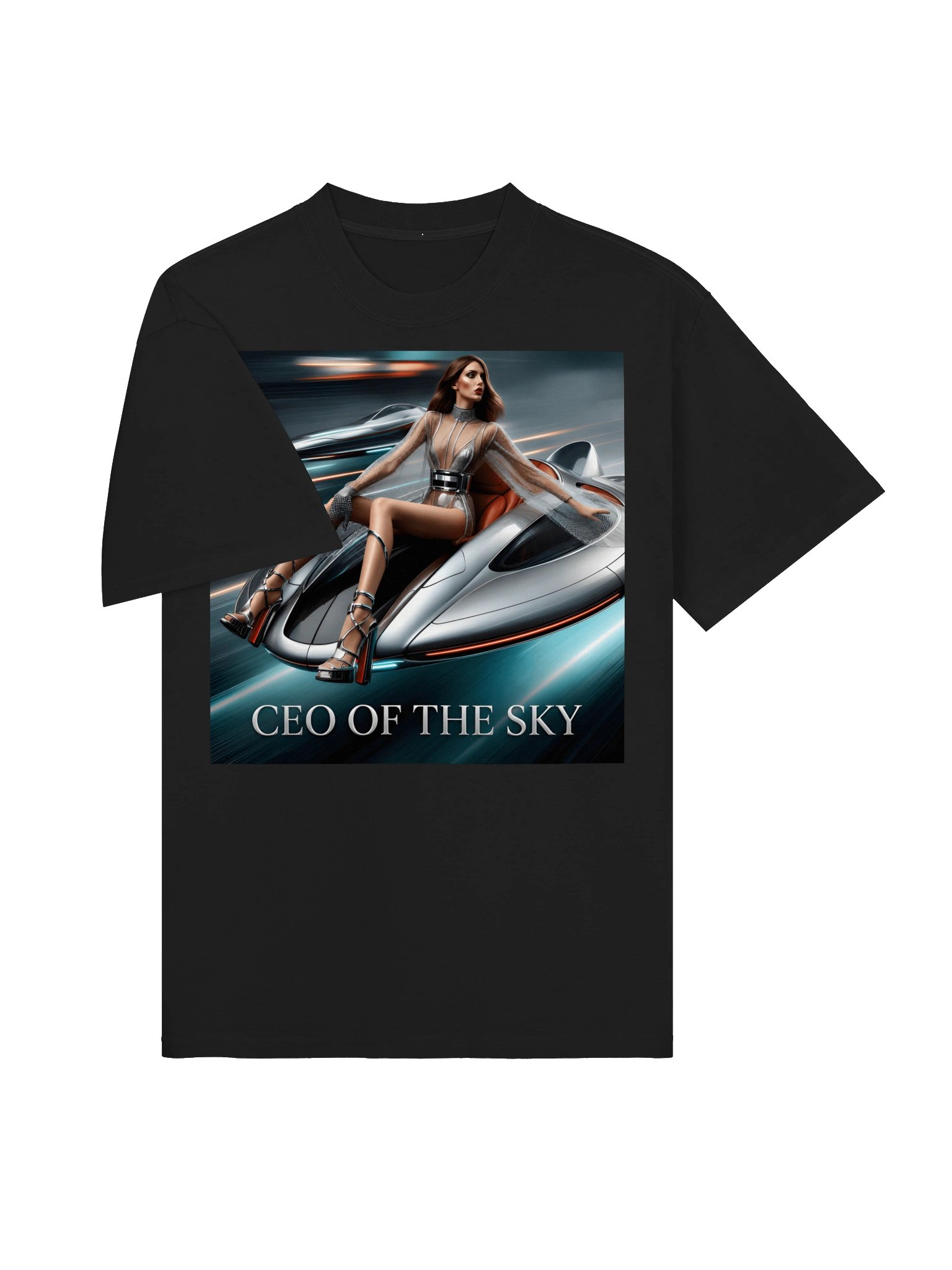 CEO Of The Sky T-Shirt | Futuristic Cyberpunk Fashion Tee | Boss Energy Shirt product image (4)
