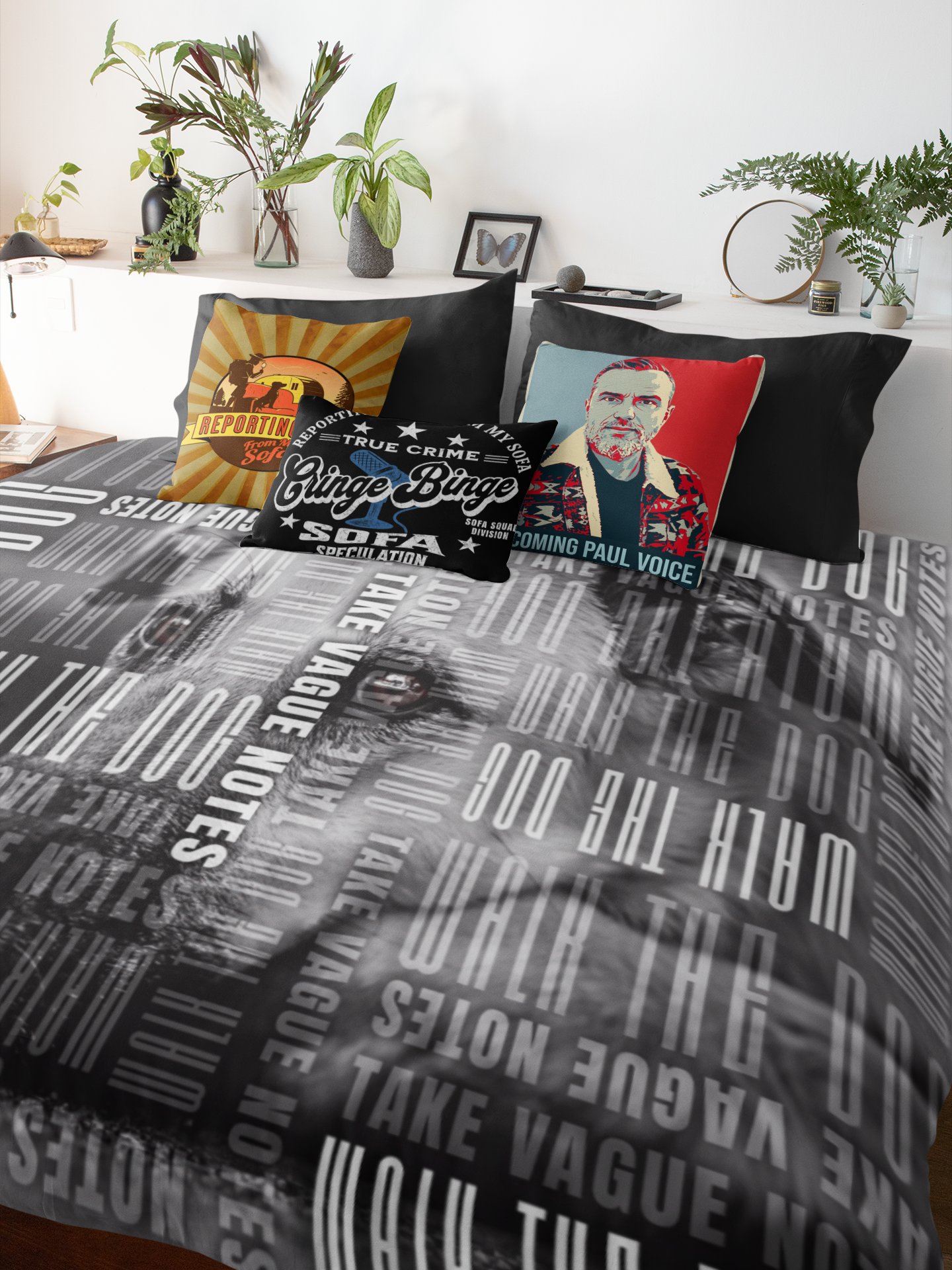 Walk the Dog Pattern Cozy True Crime Blanket product image (1)