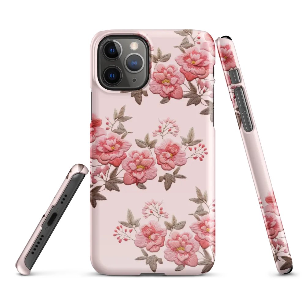 Pink Summer Rose Garden iPhone® Snap Case with Embroidery Effect - Handyhülle mit Stickerei und Rosen product image (1)