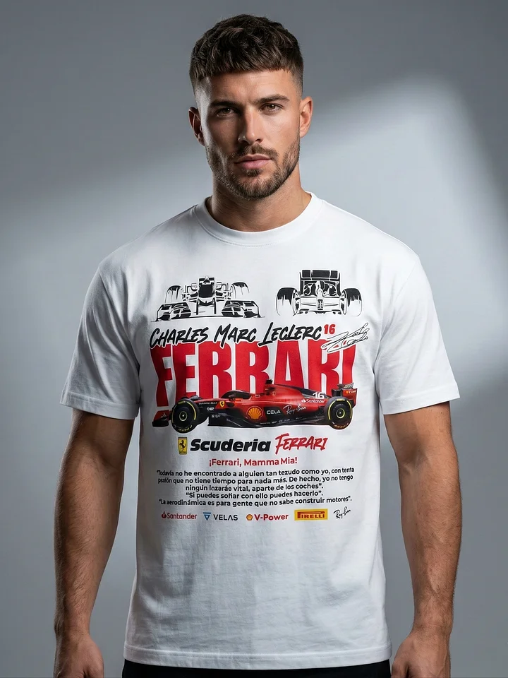 Ferrari F1 Charles Leclerc #16 T-Shirt | Rosso Corsa Team Livery | Scuderia Ferrari Clothing product image (1)