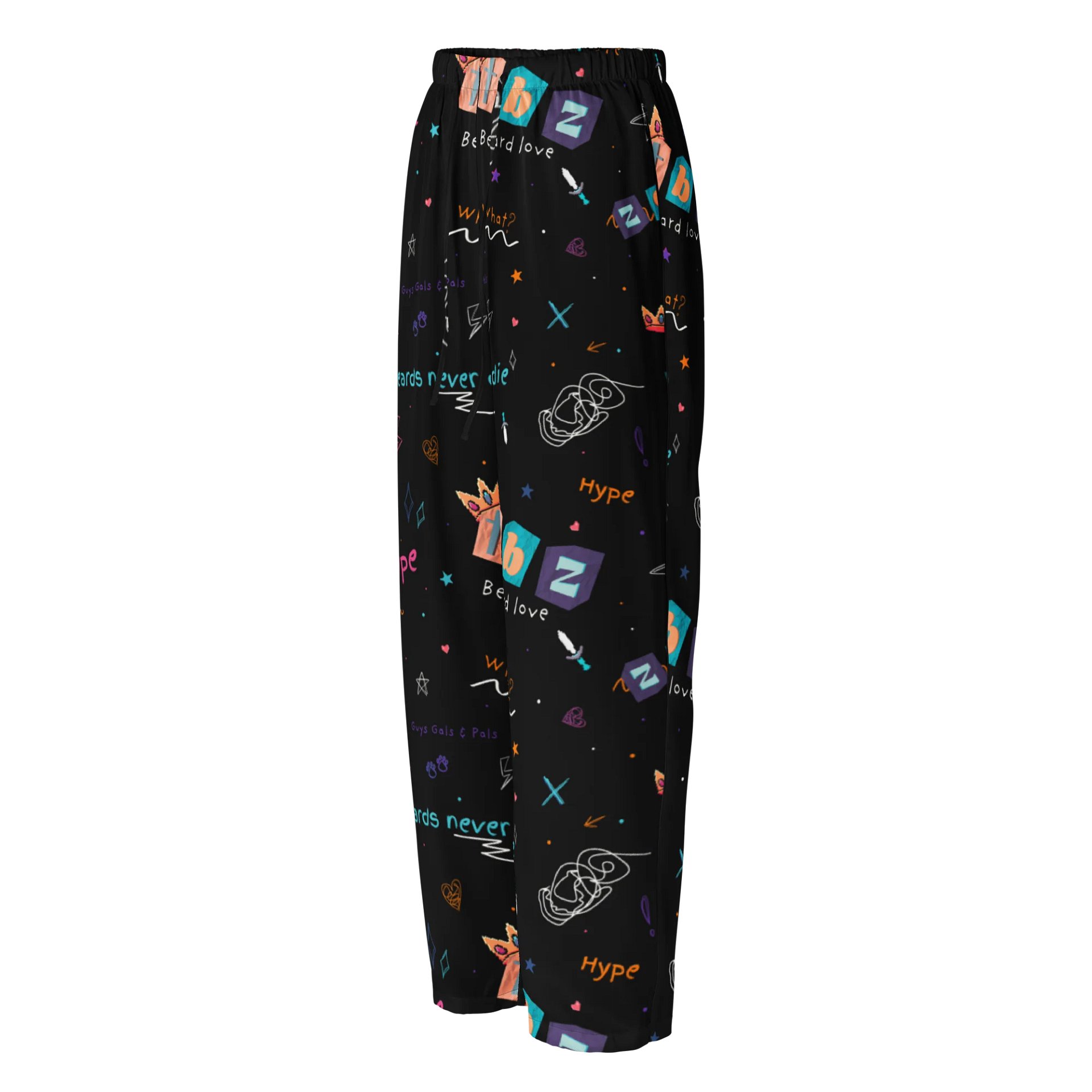 Doodle Pattern Silky Pajama Pants product image (1)