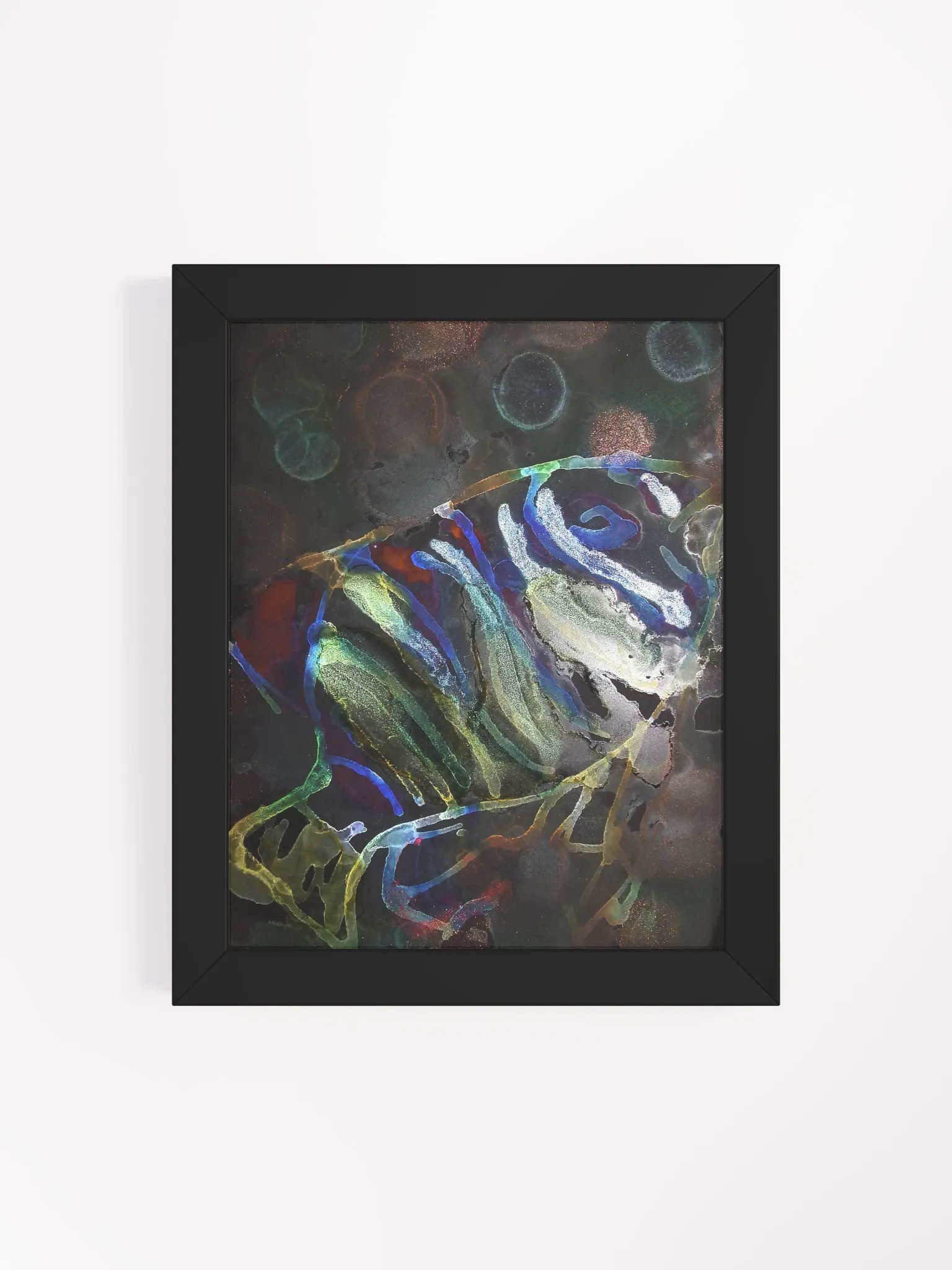 Ink Depths: Midnight Fish Painting product image (19)