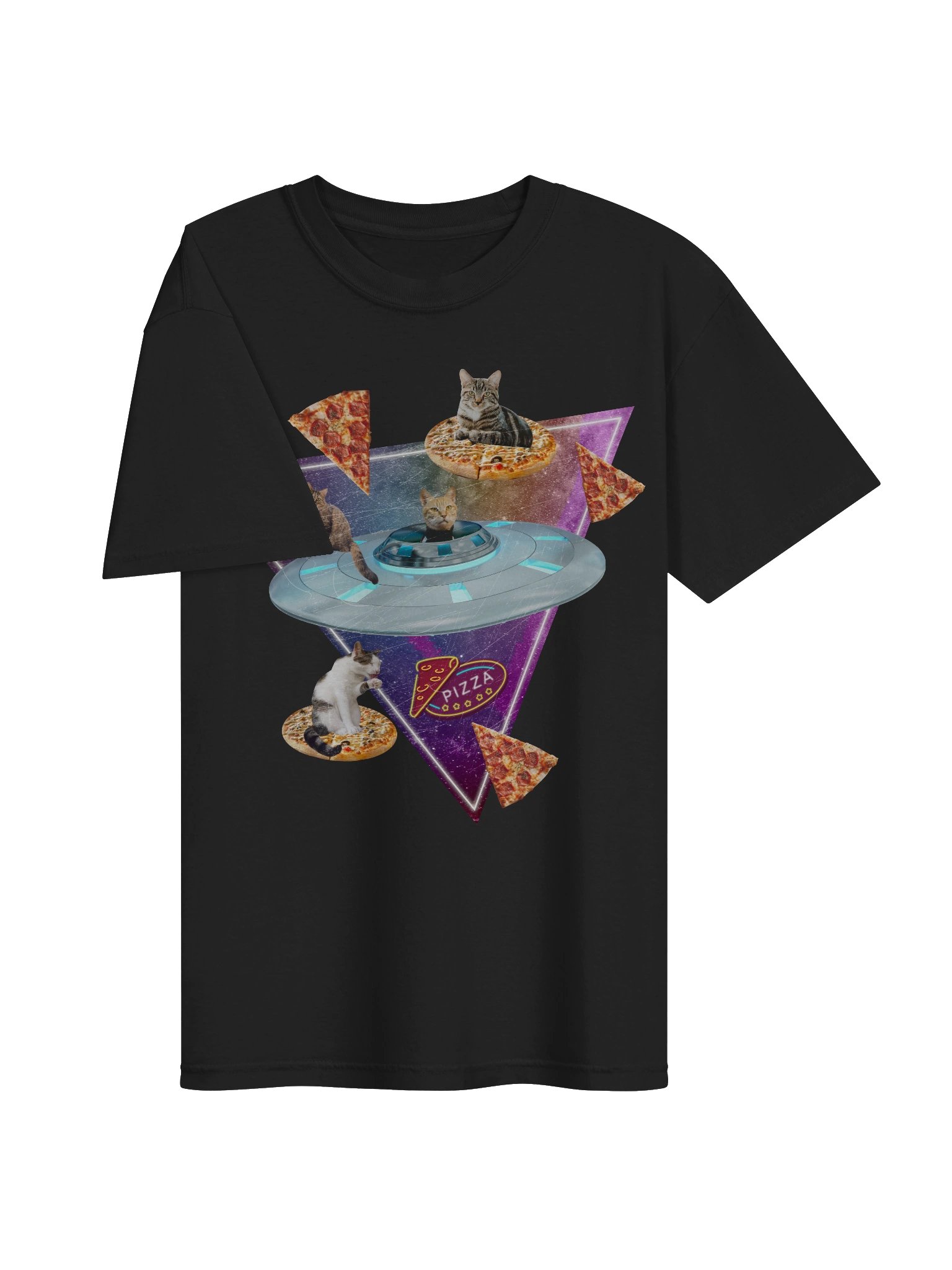 Pizza Space Cats Graphic T-Shirt product image (7)