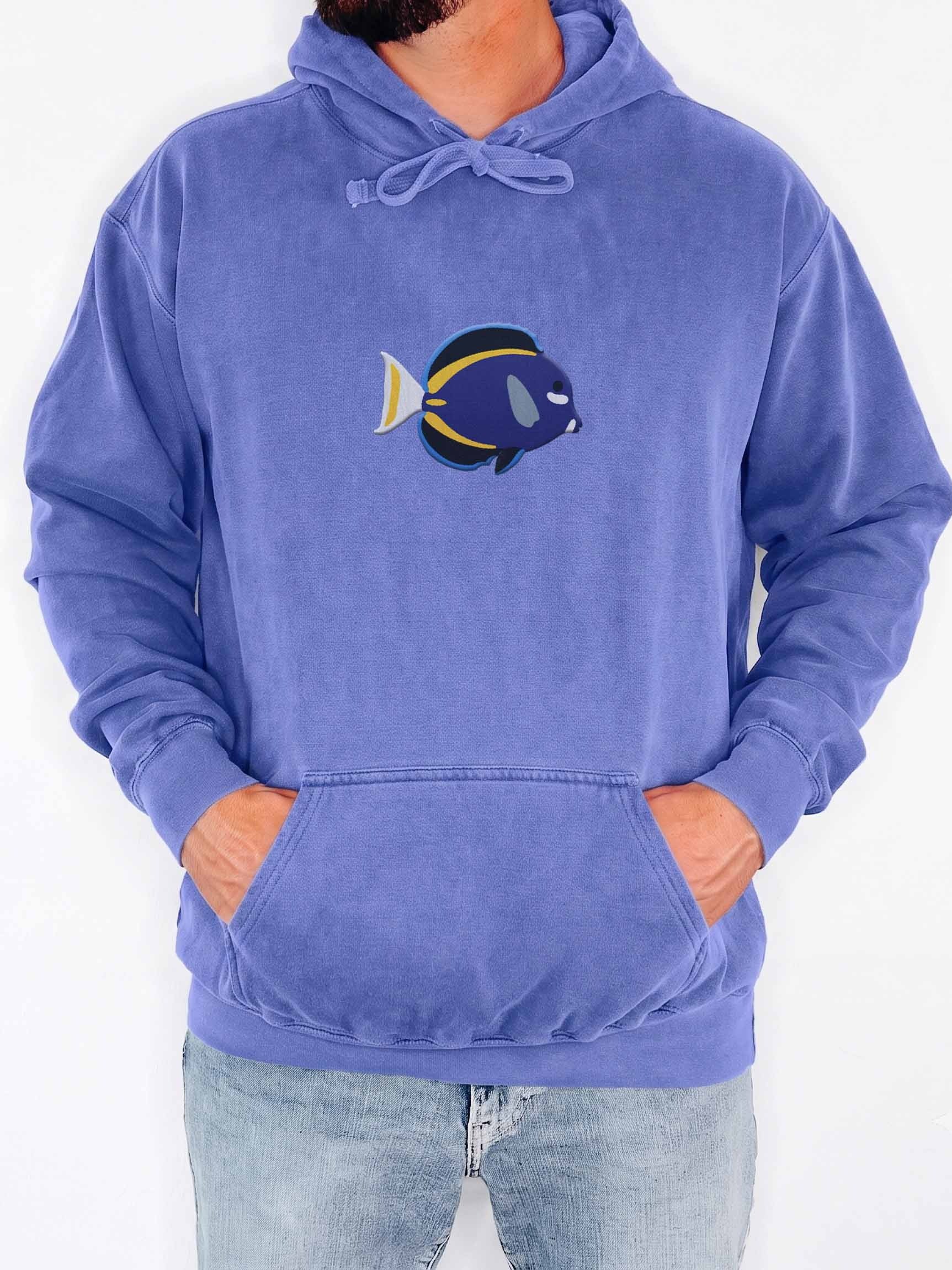 Whitecheek Surgeonfish Embroidered Hoodie | Saltwater Reef Aquarium & Ocean Lover Apparel product image (2)