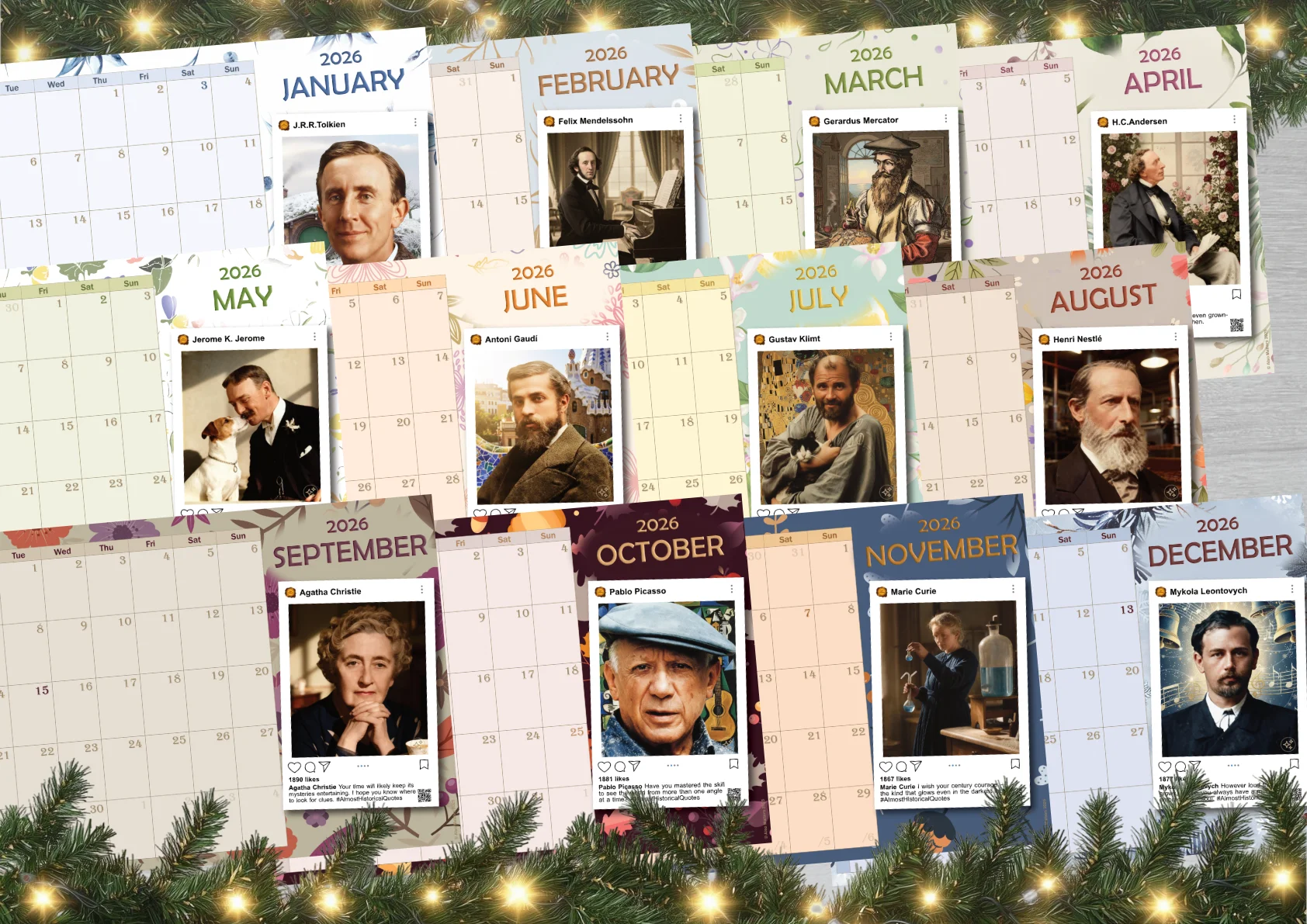 Monthly calendar 2026 (printable pdf) - Monday start product image (1)
