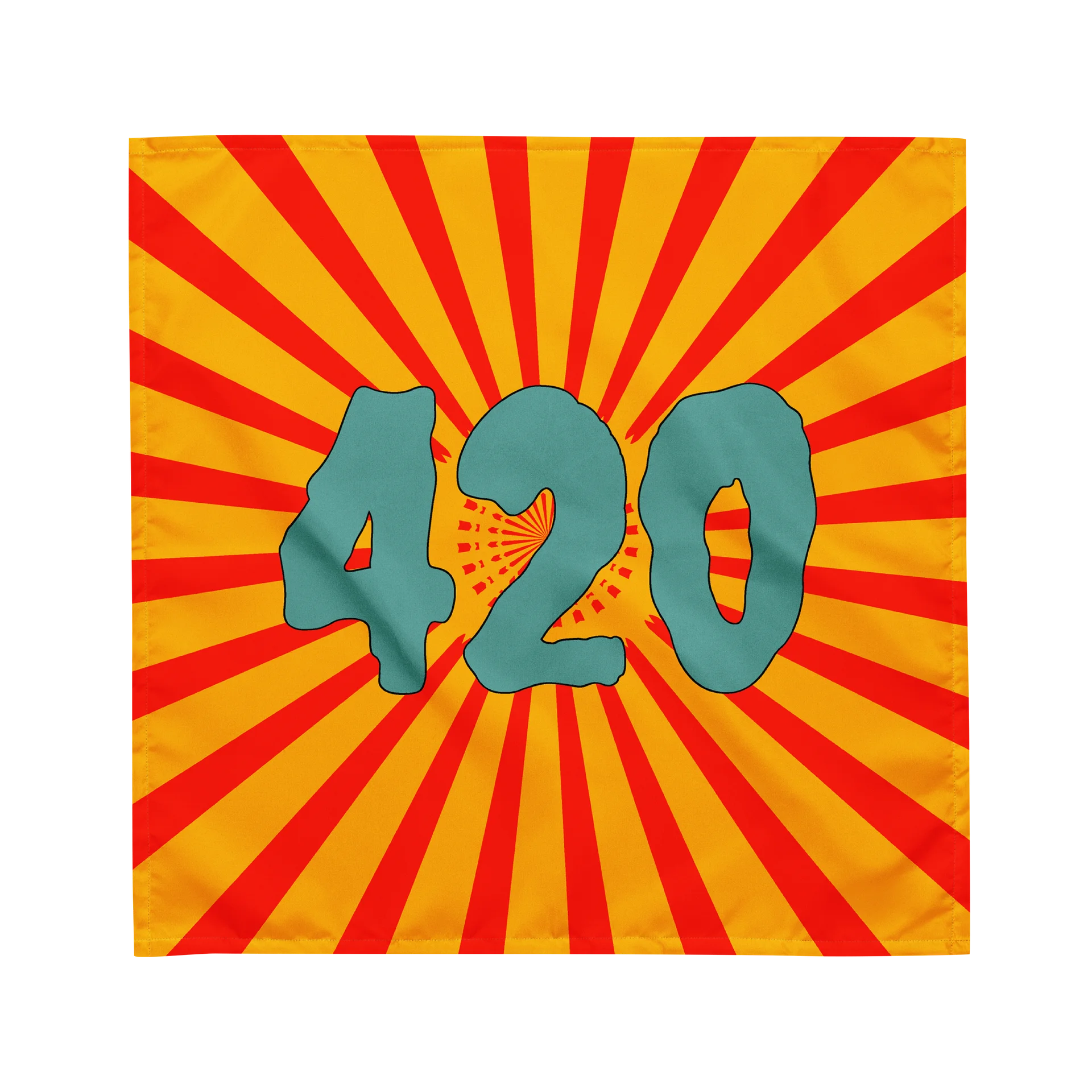 420 Stoner Circus Stripes Strange Summertime Bandana, Creepy Cannabis Carnival Odd Accessory, Retro Reefer Twisted Weird Weed Lover Fashion product image (1)