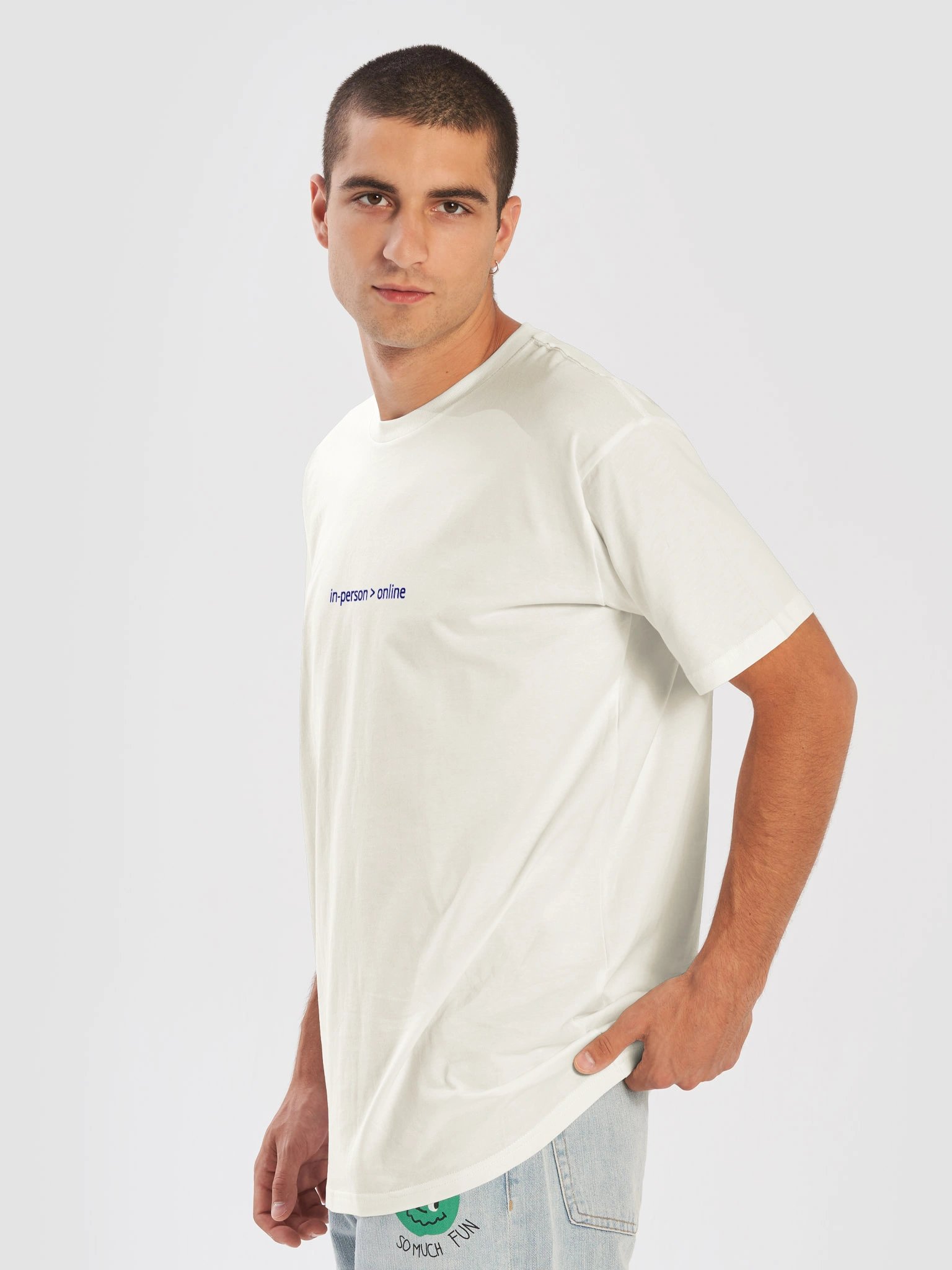 in-person > online embroidered T-Shirt Cream color product image (7)