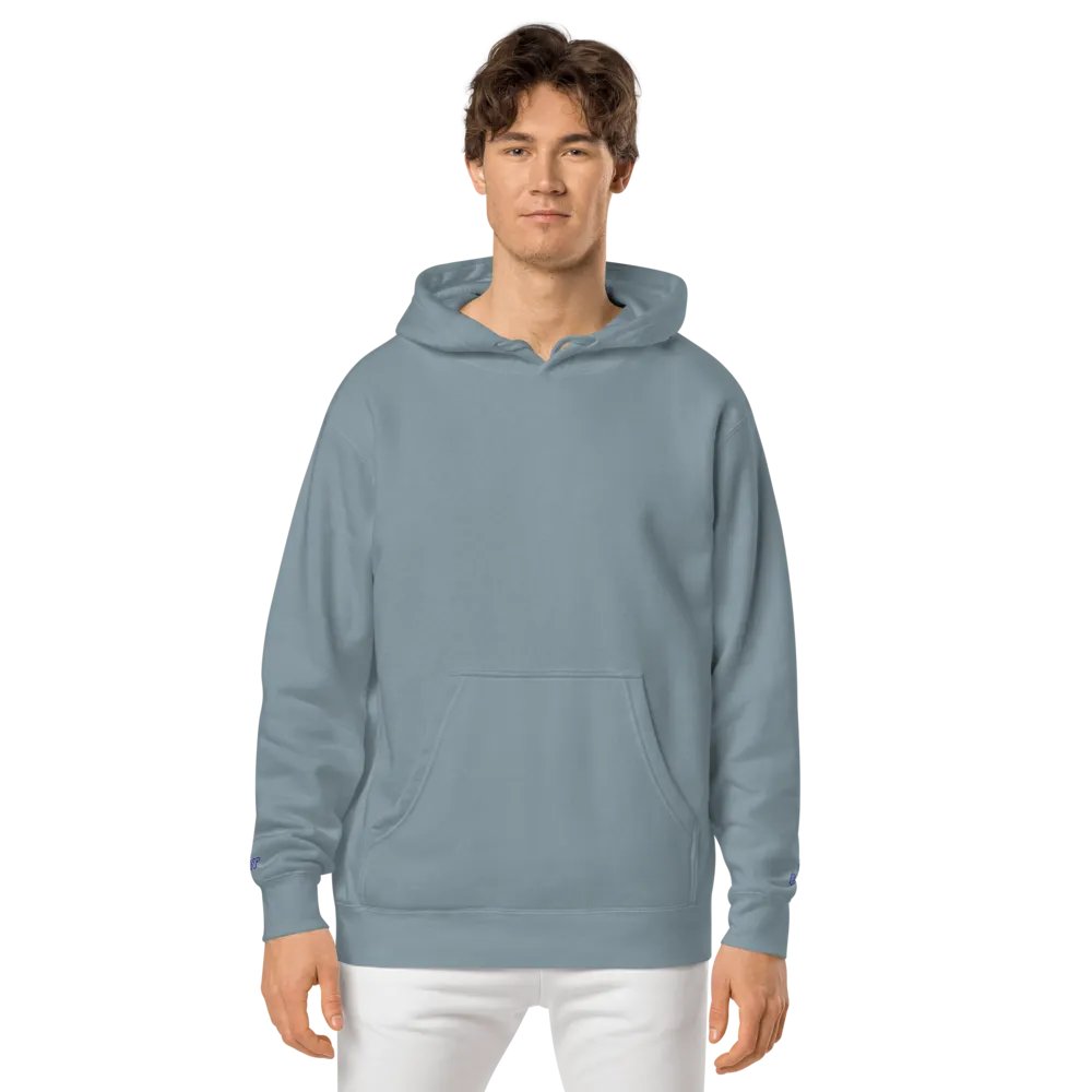 Left and Right embroidered pigment-dyed hoodie (violet design) product image (8)