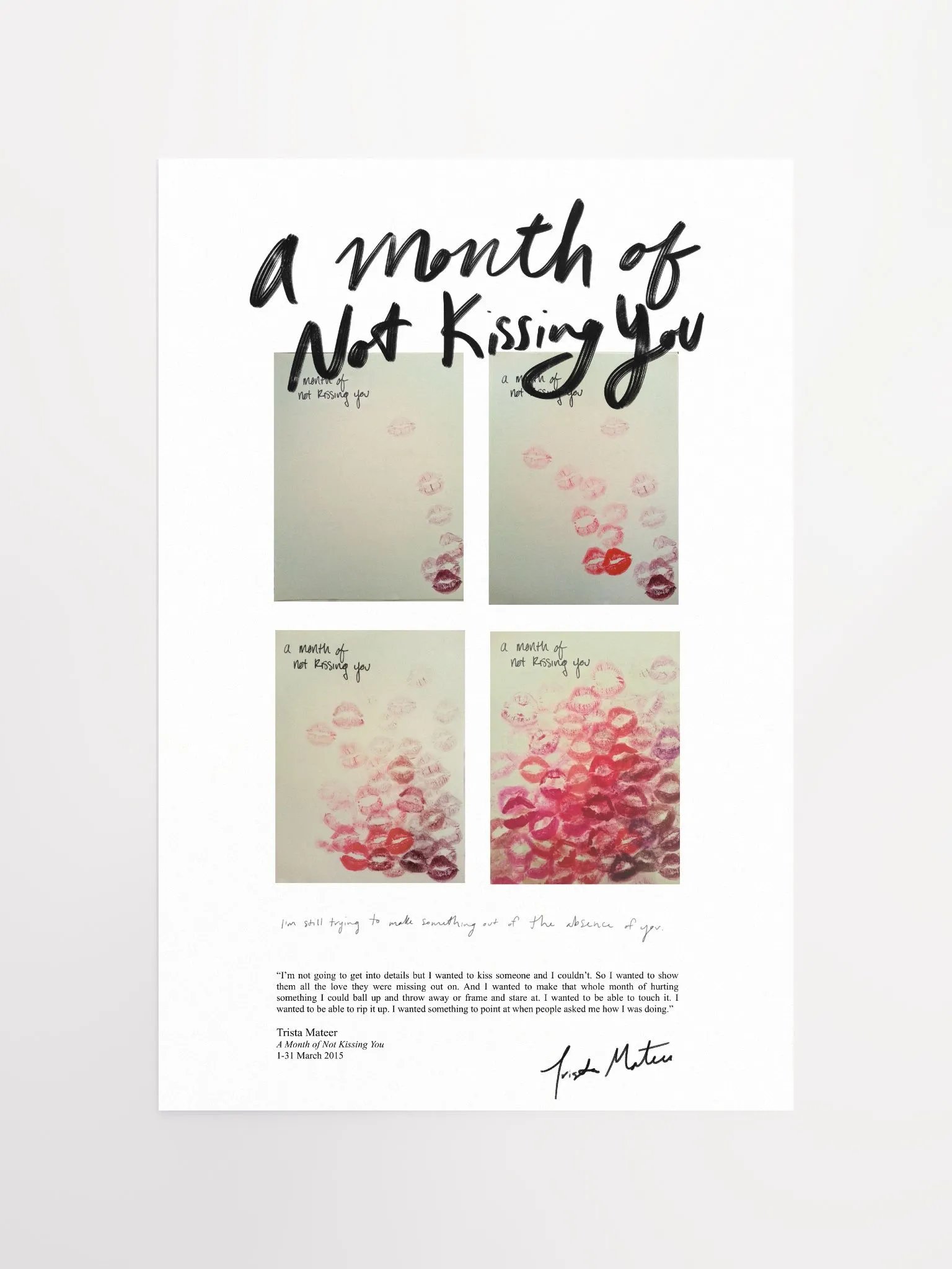 A Month Of Not Kissing You Art Print product image (10)