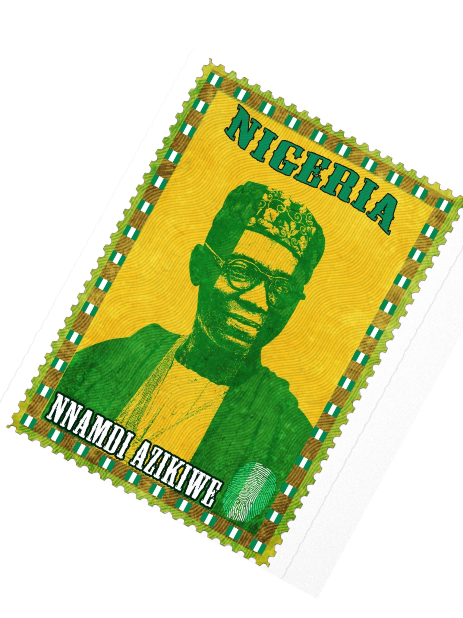 Nnamdi Azikiwe Nigeria Vintage Postage Stamp Sticker product image (4)