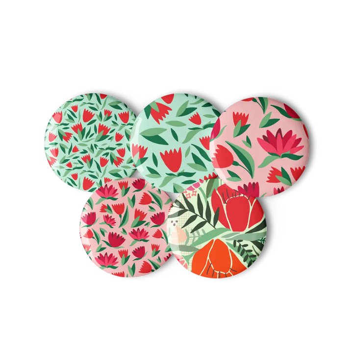 Floral Fantasy Pin Set – Cute Flower Pins for Backpacks, Jackets, Cottagecore & Gifts product image (2)