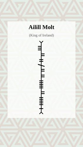 Ogham Word of the Day:Ailill Molt 
Explore more Ogham: The Ancient Irish 'Tree Alphabet' , 
Medieval history and linguistics ...
