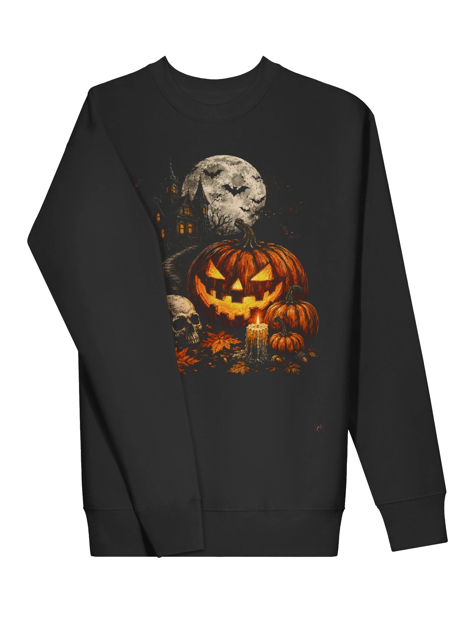 Misty Moonlight Mansion Sweatshirt | Haunted Autumn Collage Winter Edition product image (3)