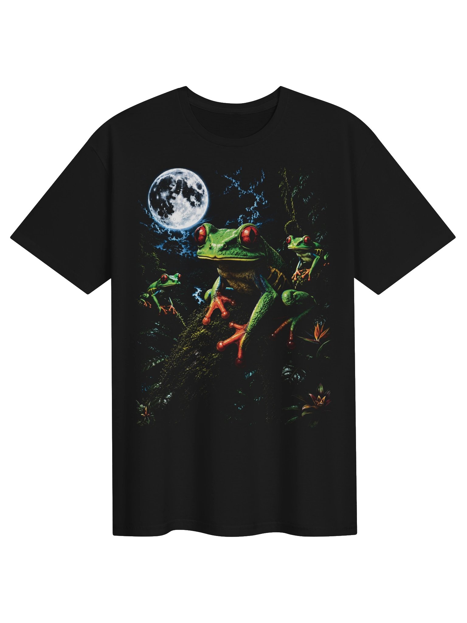 Red-Eyed Tree Frog Howling Moon Tshirt | Legendary Wildlife Shirt product image (1)